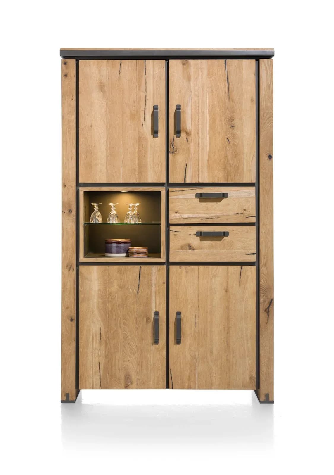 Farmland, Schrank 120 cm - 4-Türen + 2-Laden + 2-Nischen (+ LED)