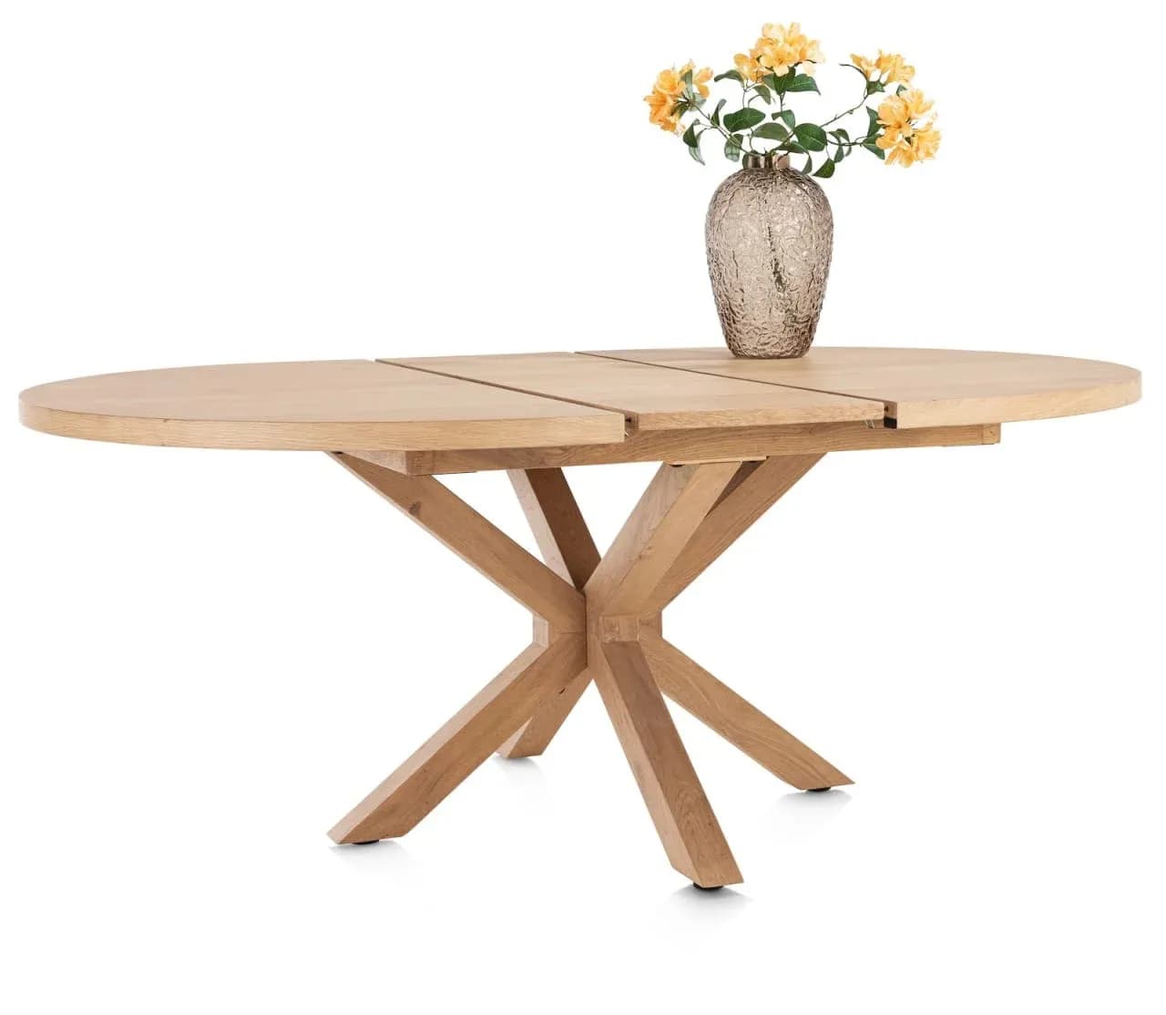 Nyborg, Auszugtisch 150 (+ 40) x 130 cm - oval - Mittelfuß Holz