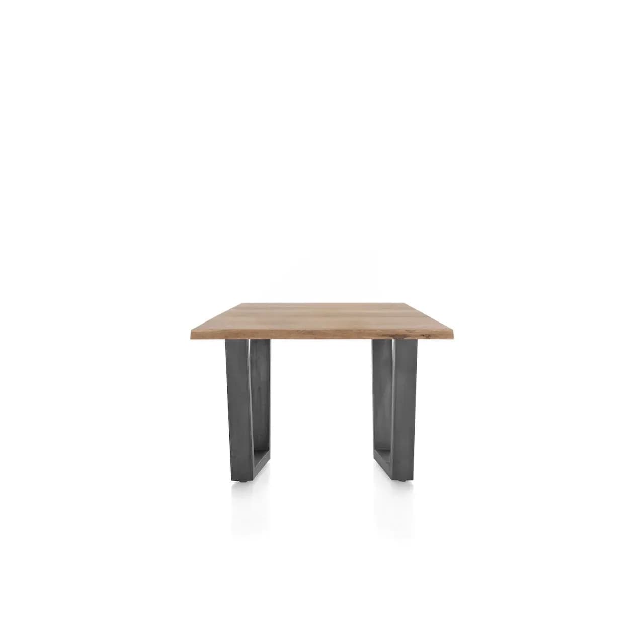 Nyborg, Tisch 150 x 100 cm - Tischplatte mit natürliche Baumkante - V-Fuß Metall