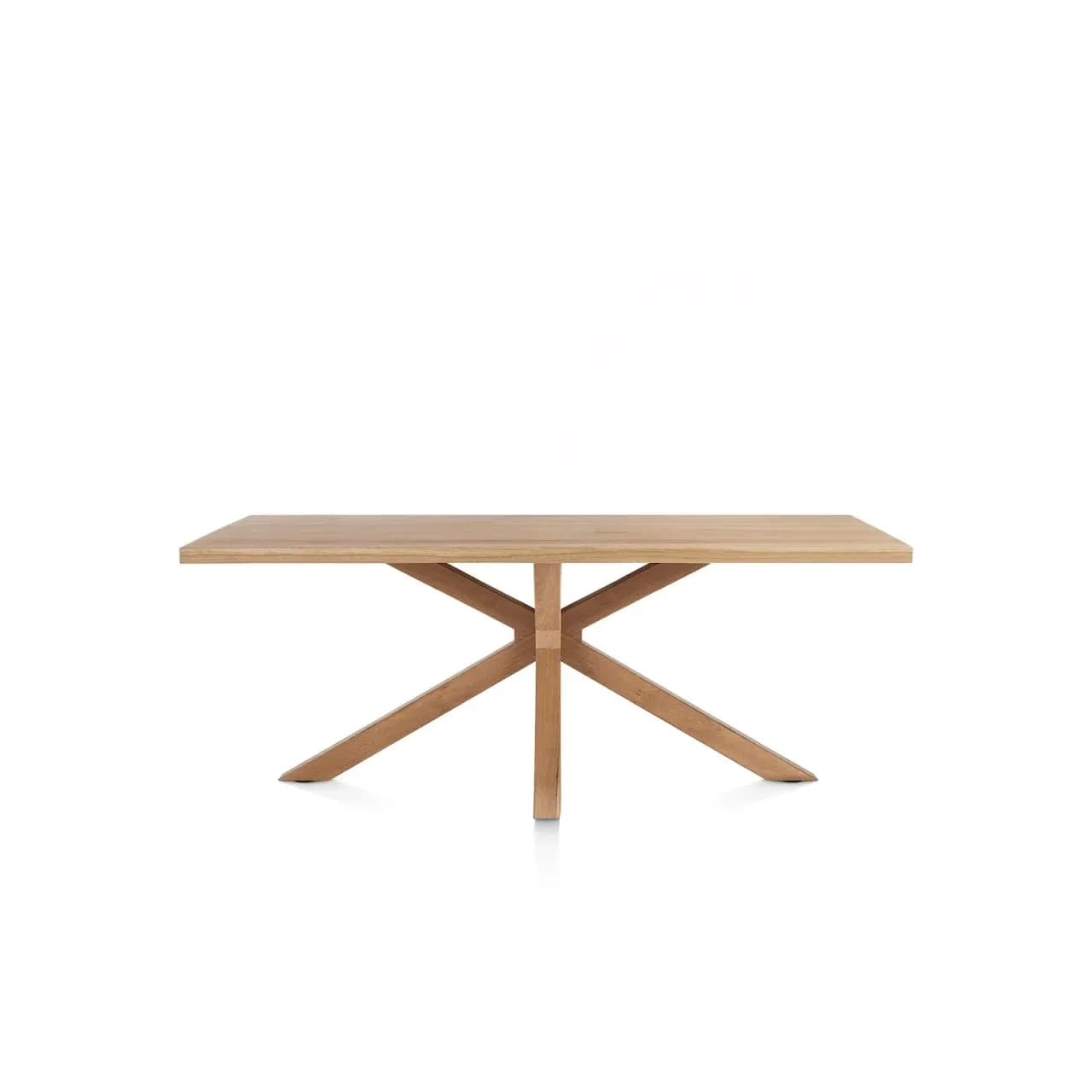 Nyborg, Tisch 200 x 100 cm - rechteckige Tischplatte - Mittelfuß Holz