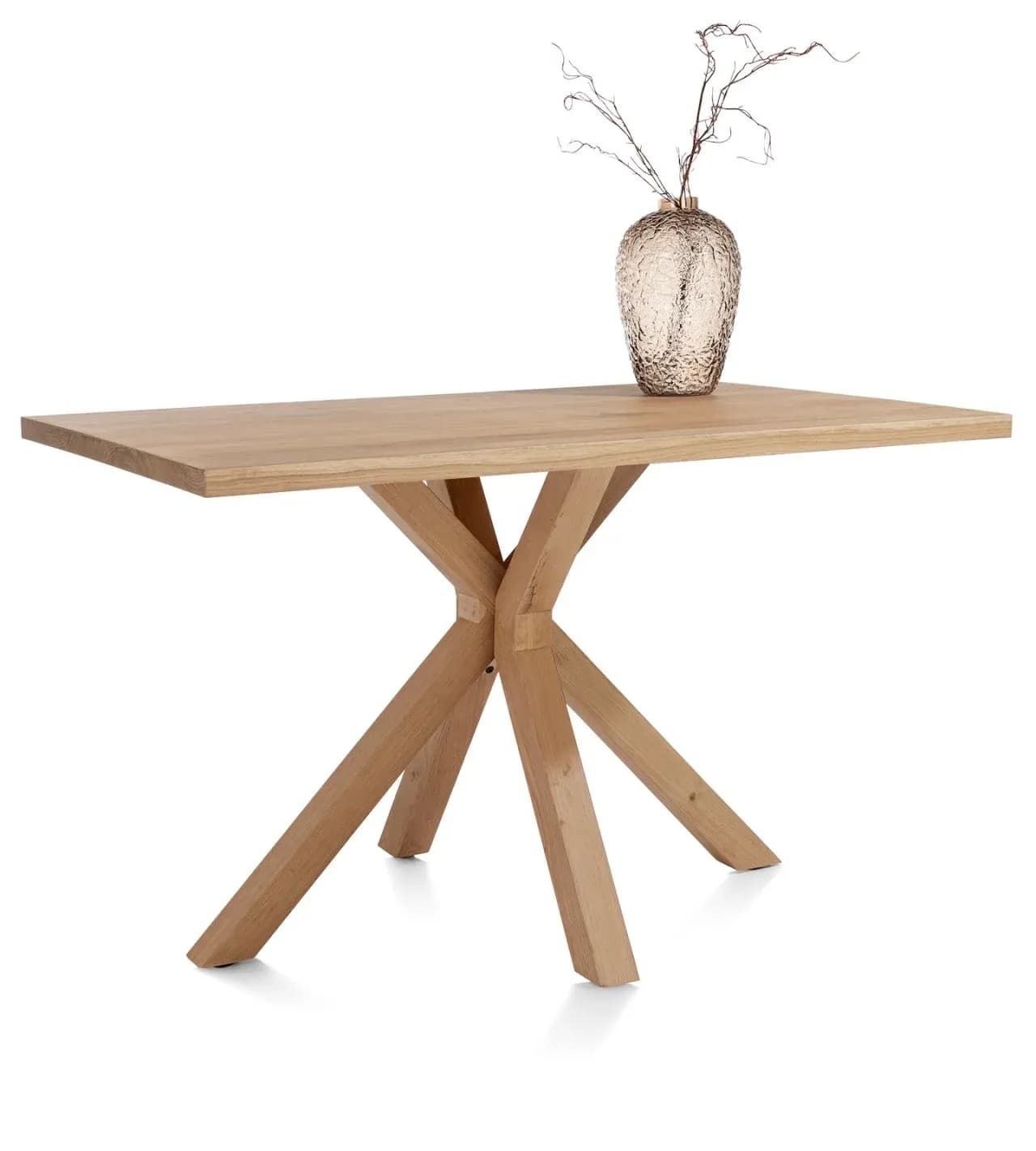 Nyborg, Tresentisch 150 x 100 cm - rechteckige Tischplatte - Mittelfuß Holz (Höhe 92 cm)