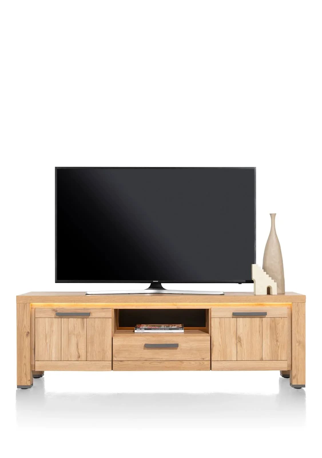 Delmonte, Lowboard 170 cm - 2-Türen + 1-Lade + 1-Nische (dimmbare LED-Beleuchtung)