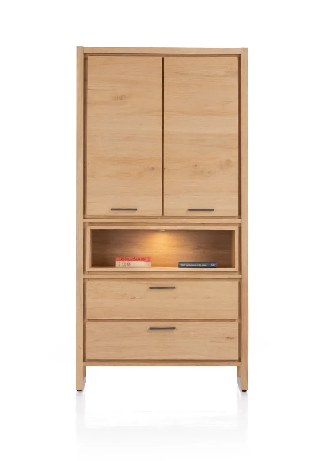 Nystead, Schrank 100 cm. - 2-Türen + 2-Laden + 1-Nische (+ LED)
