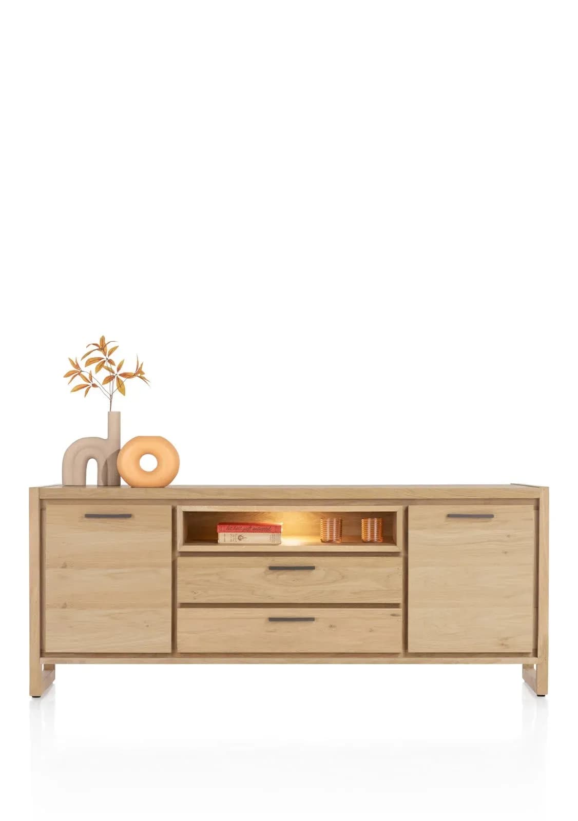 Nystead, Sideboard 180 cm. - 2-Türen + 2-Laden + 1-Nische (+ LED)