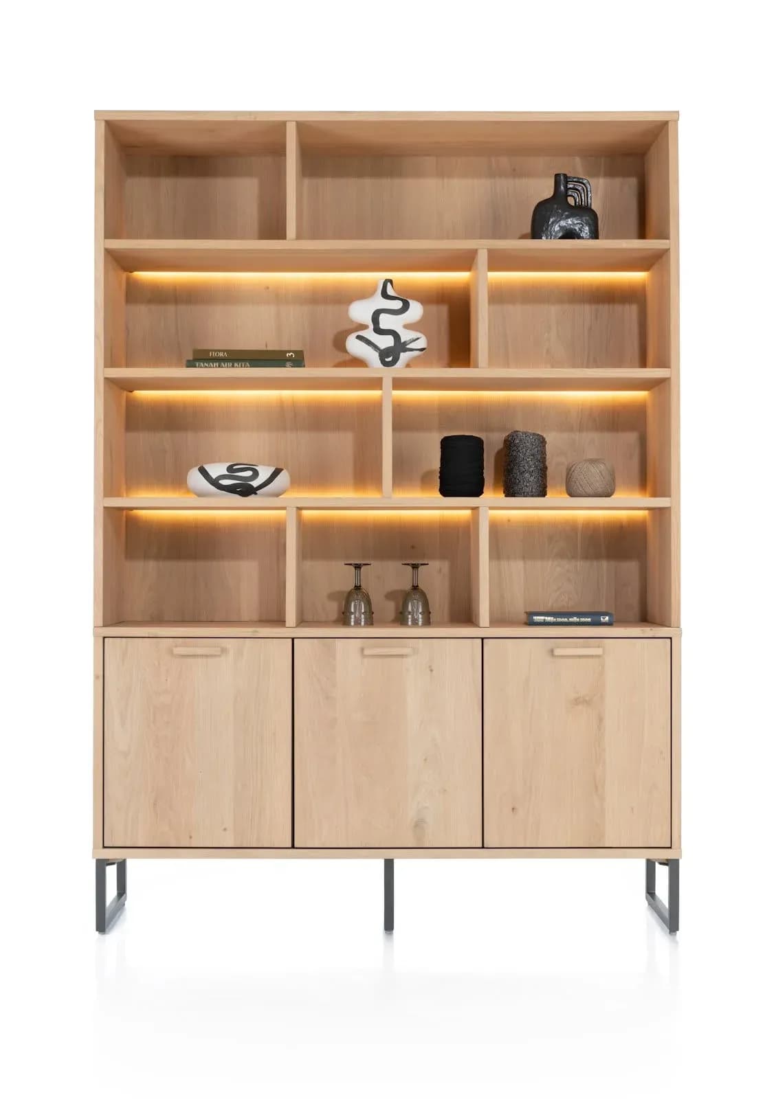 Castello, Buffet 150 cm - 3-Türen + 9-Nischen (+ LED)