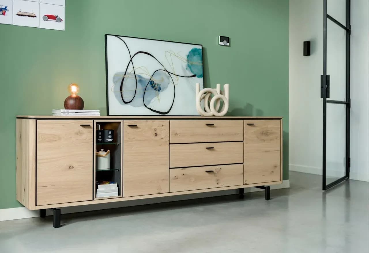 Livada, Highboard 115 cm - 4-Türen + 1-Lade + 1-Nische