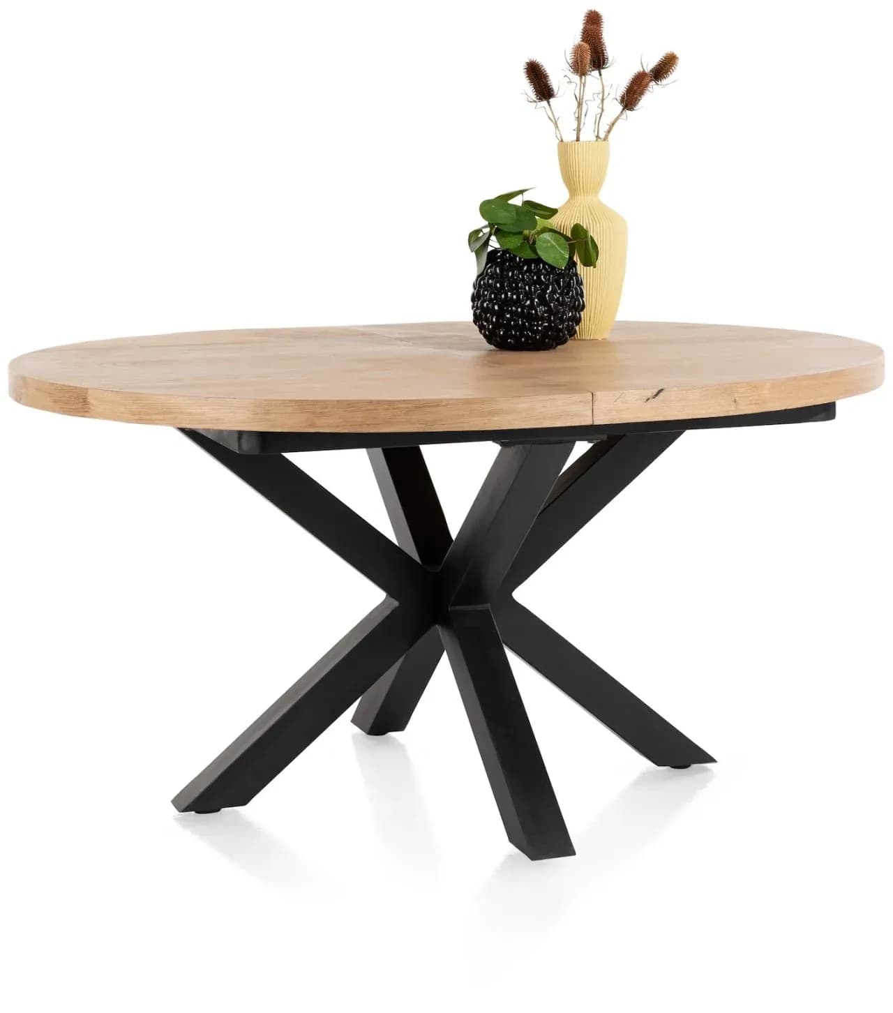 Metalox, Ausziehtisch rund 150 (+ 40) x 130 cm