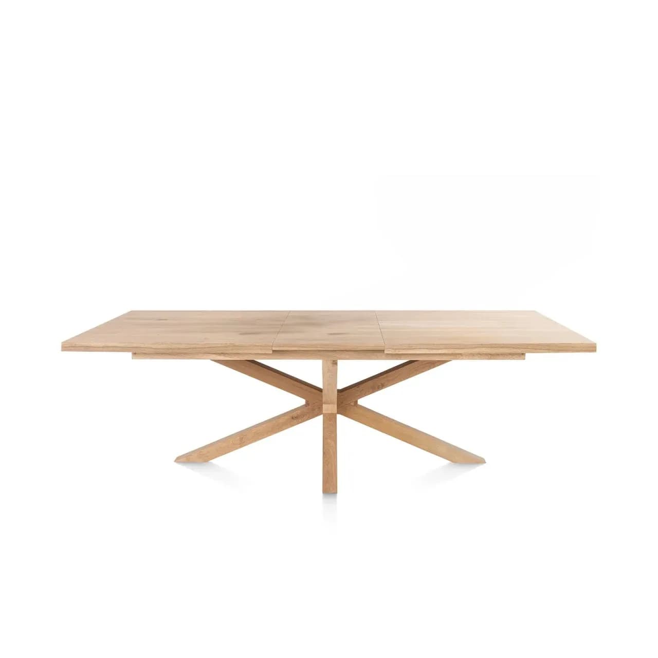 Nyborg, Auszugtisch 190 (+ 50) x 100 cm - rechteckige Tischplatte - Mittelfuß Holz