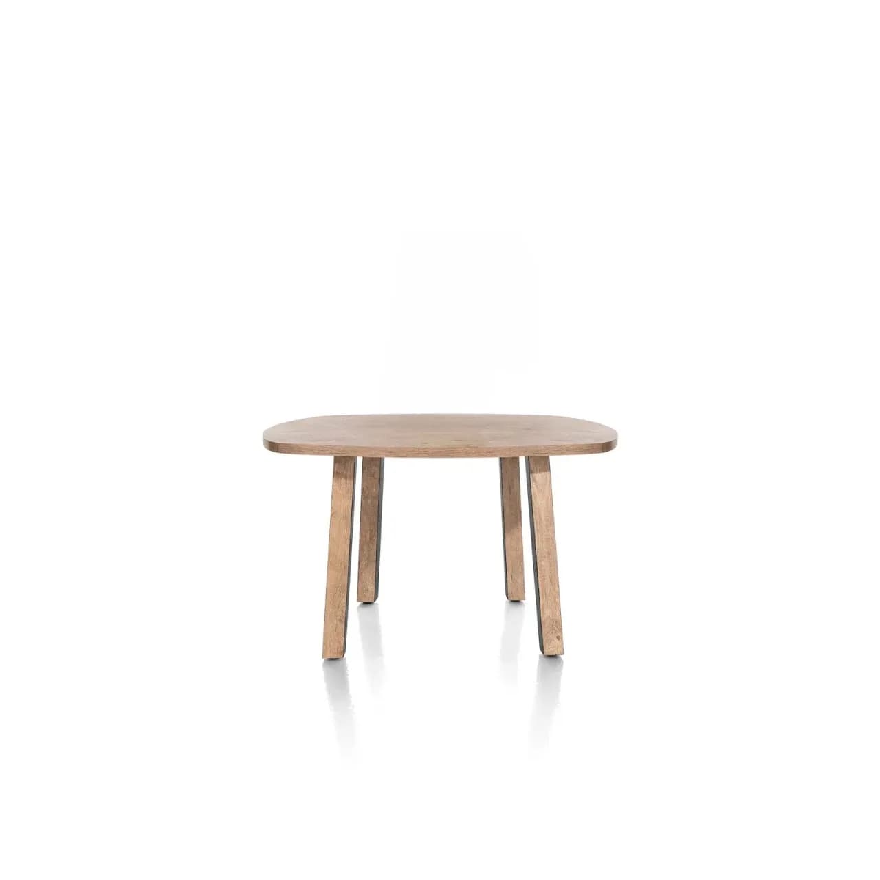 Pavarotti, Tisch 130 x 110 cm - oval - 4 Beine - Metall mit Holzeinlage