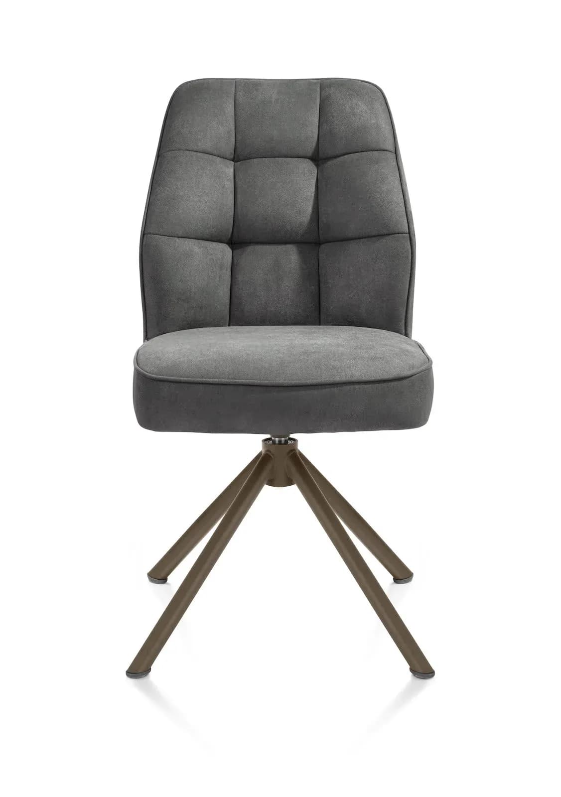 Bell, Stuhl - Geraderohrgestell Steelbrown - drehbar - Taschenfederkern - Stoff Calabria