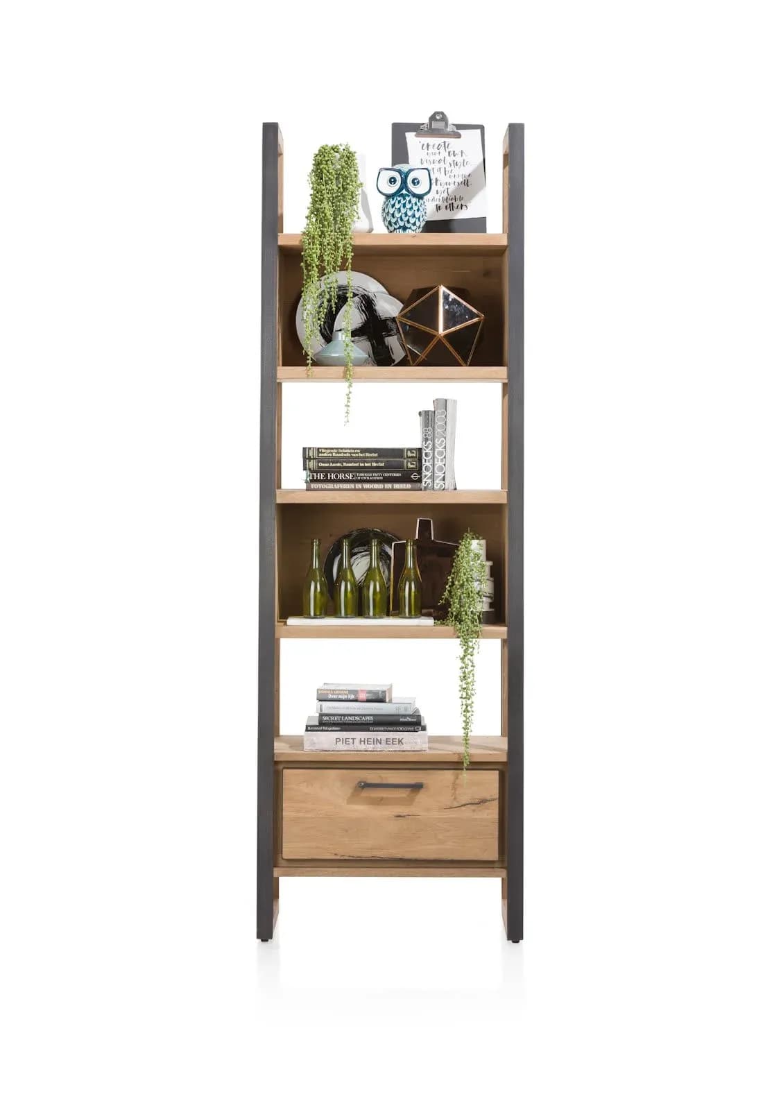Metalo, Bücherregal 65 cm - 1-Lade + 5-Nischen