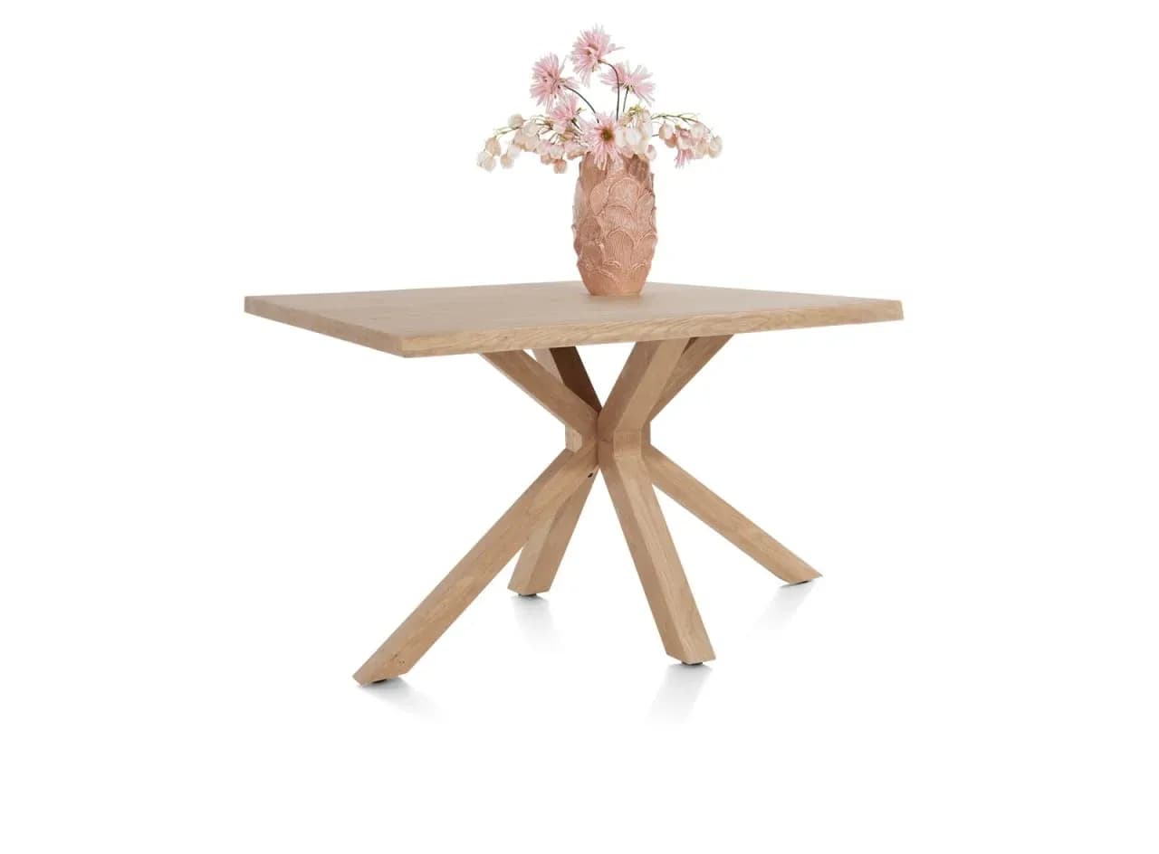 Nyborg, Tisch 150 x 100 cm - Tischplatte mit natürliche Baumkante - Mittelfuß Holz