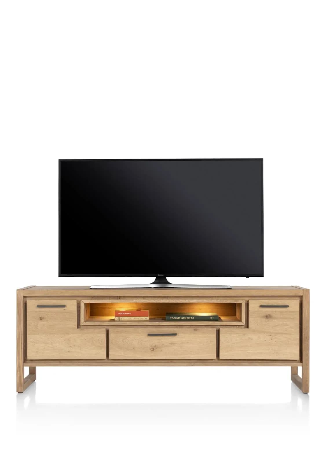 Nystead, Lowboard 170 cm. - 2-Türen + 1-Lade + 1-Nische (+ LED)