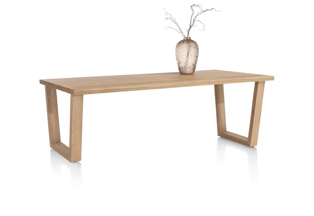 Nyborg, Tisch 200 x 100 cm - rechteckige Tischplatte - V-Fuß Holz