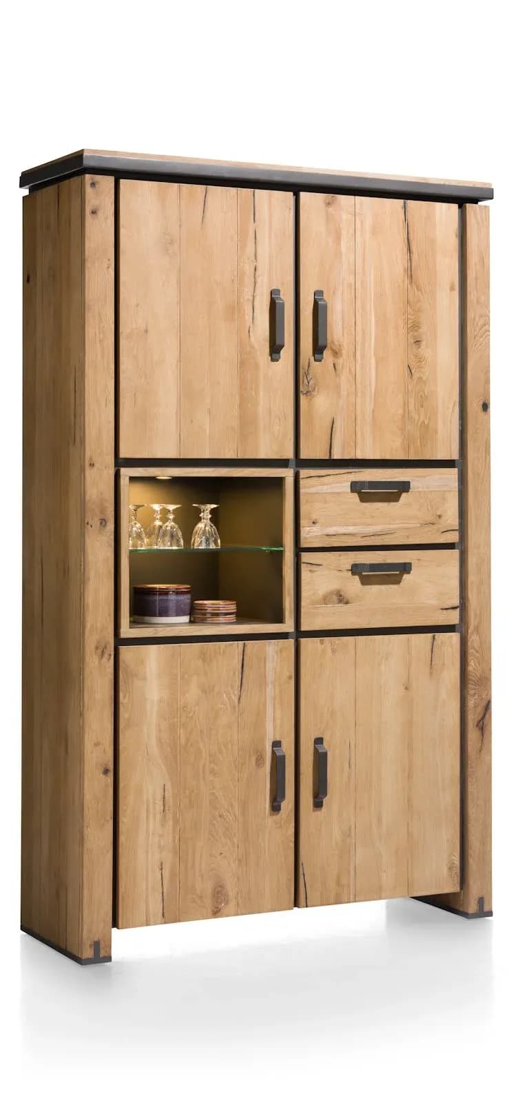 Farmland, Schrank 120 cm - 4-Türen + 2-Laden + 2-Nischen (+ LED)
