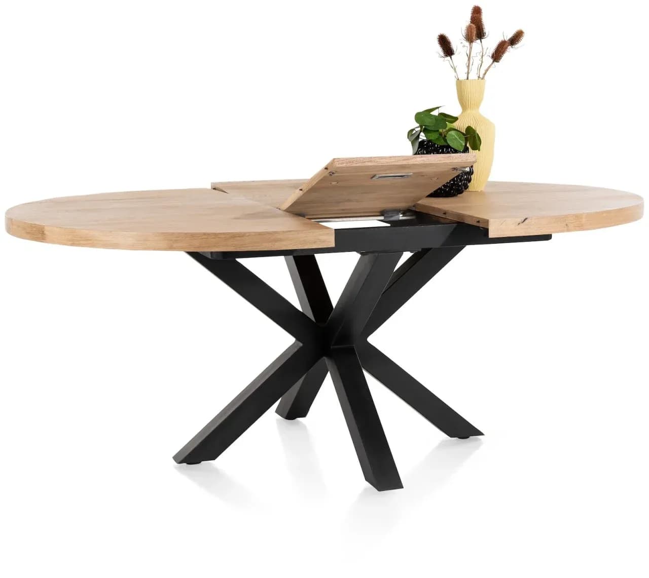 Metalox, Ausziehtisch rund 150 (+ 40) x 130 cm