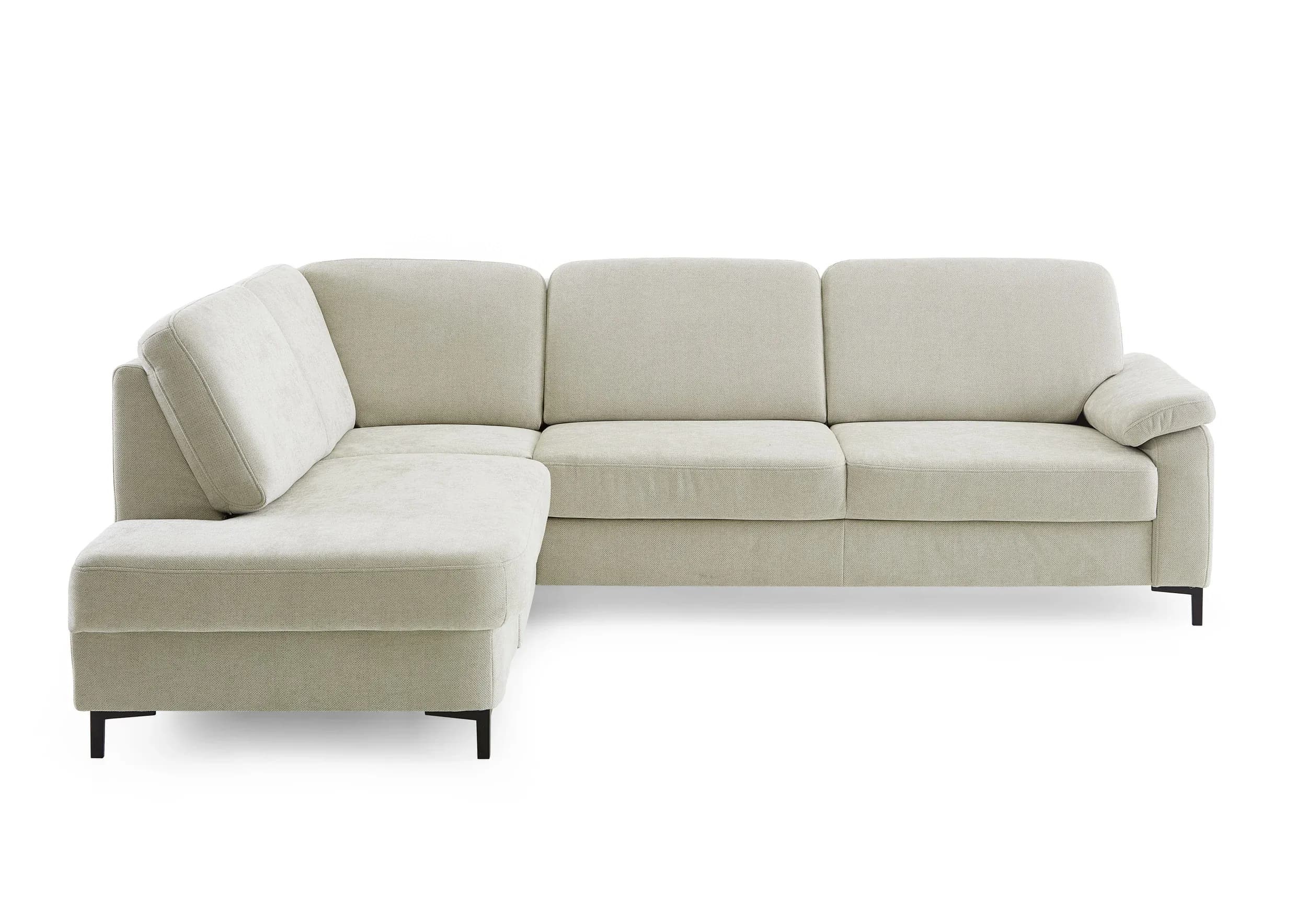 Ecksofa - Ecke links, 3-Sitzer, Stoff, Beige