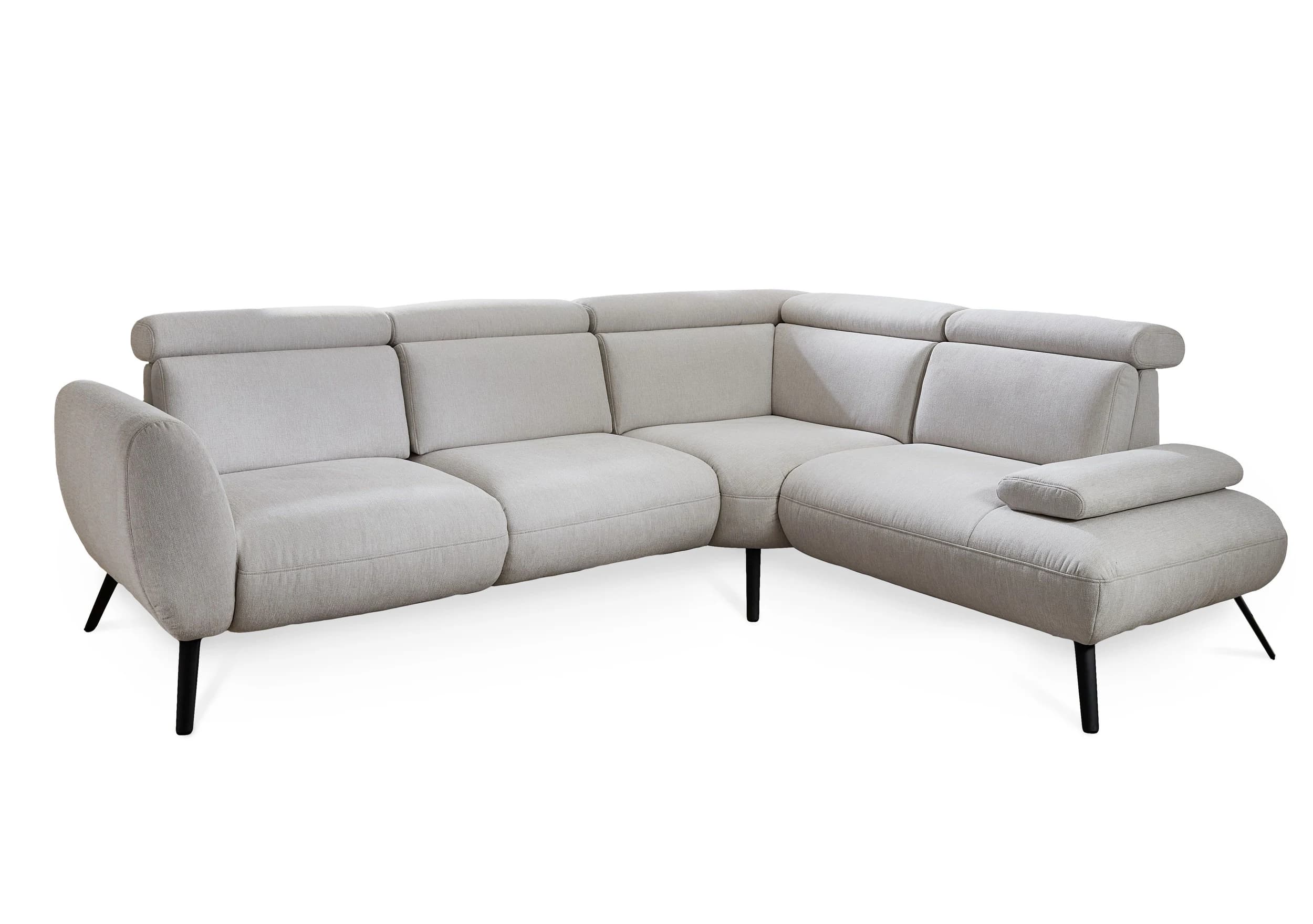 Ecksofa - 2-Sitzer mit Ecke rechts, Stoff, Beige