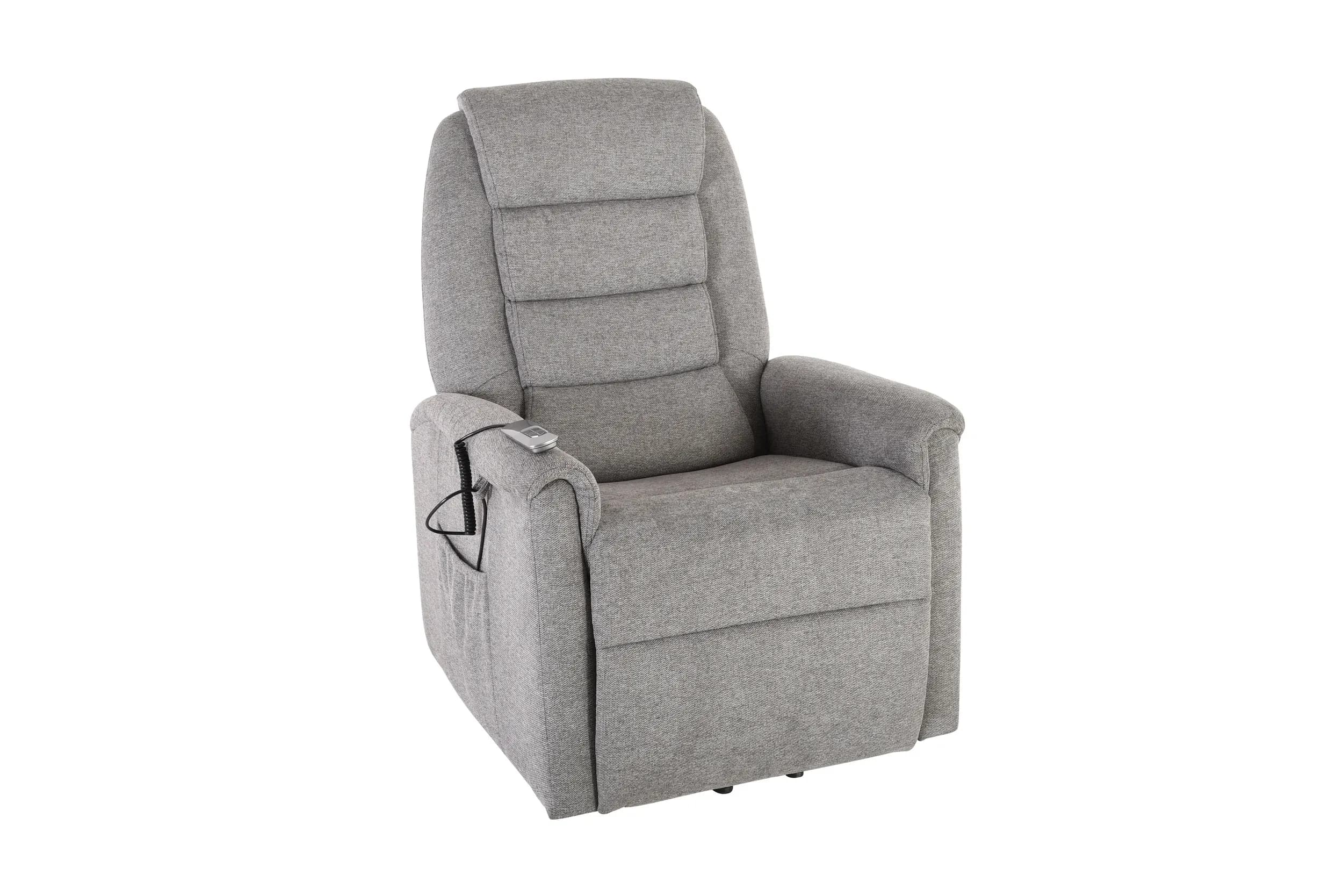 TV-Sessel MYRON - Aufstehhilfe, Relaxfunktion, Stoff, Grau