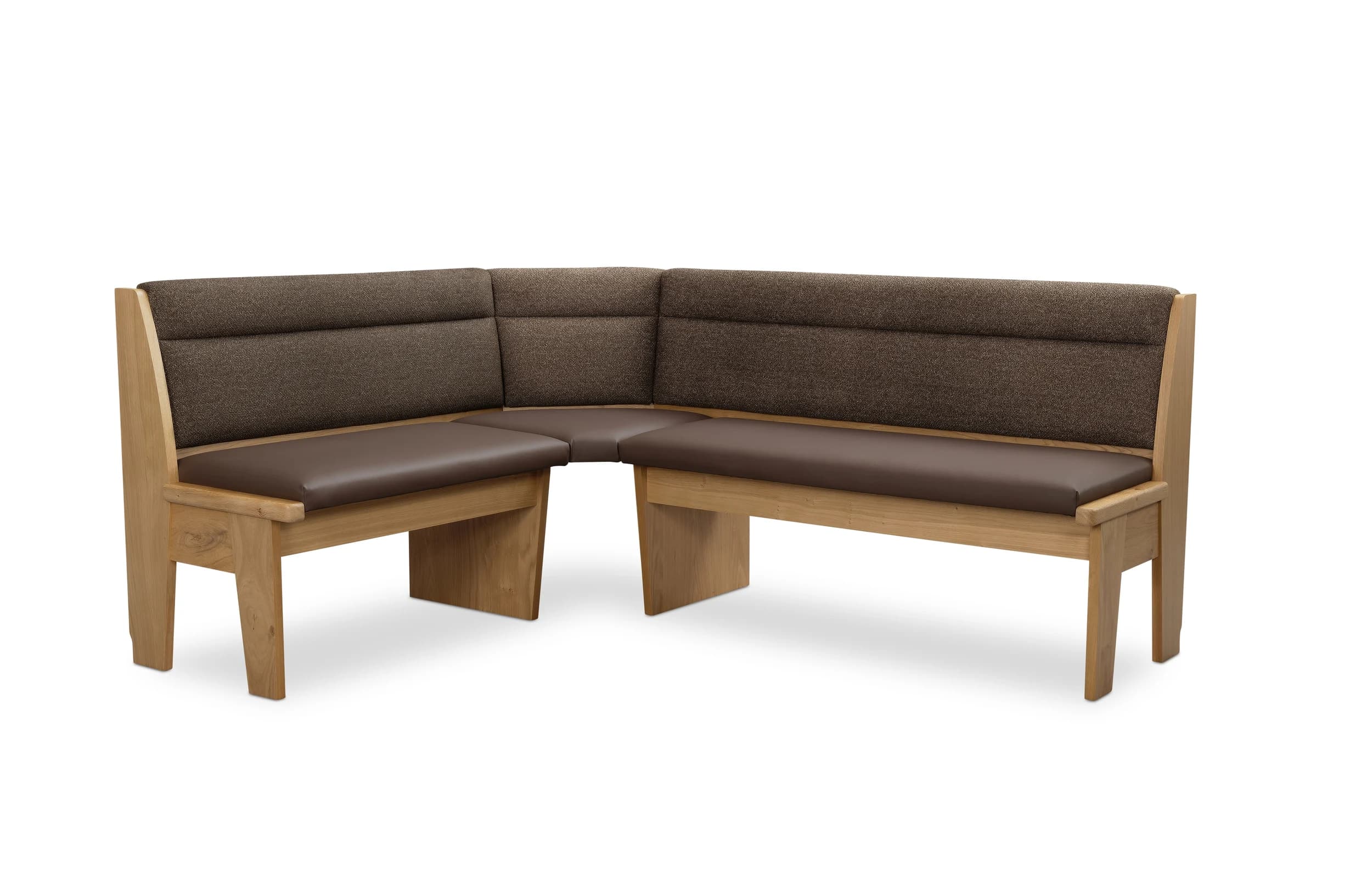 Eckbank - mit Truhe, BT ca. 185 x 145 cm, Wildeiche furniert, Polyester Braun
