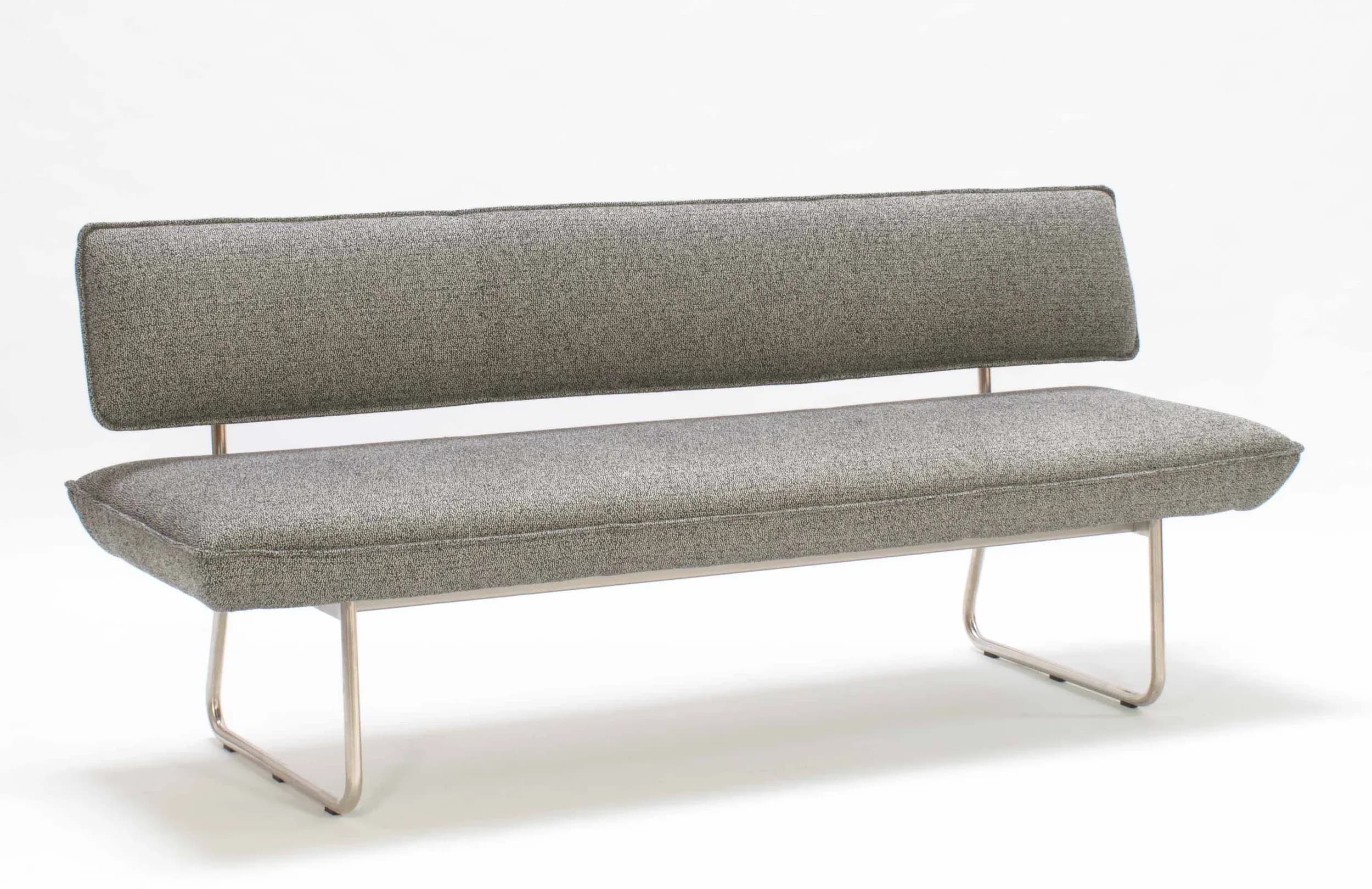 Polsterbank - Breite ca. 200 cm, Stoff, Graubeige