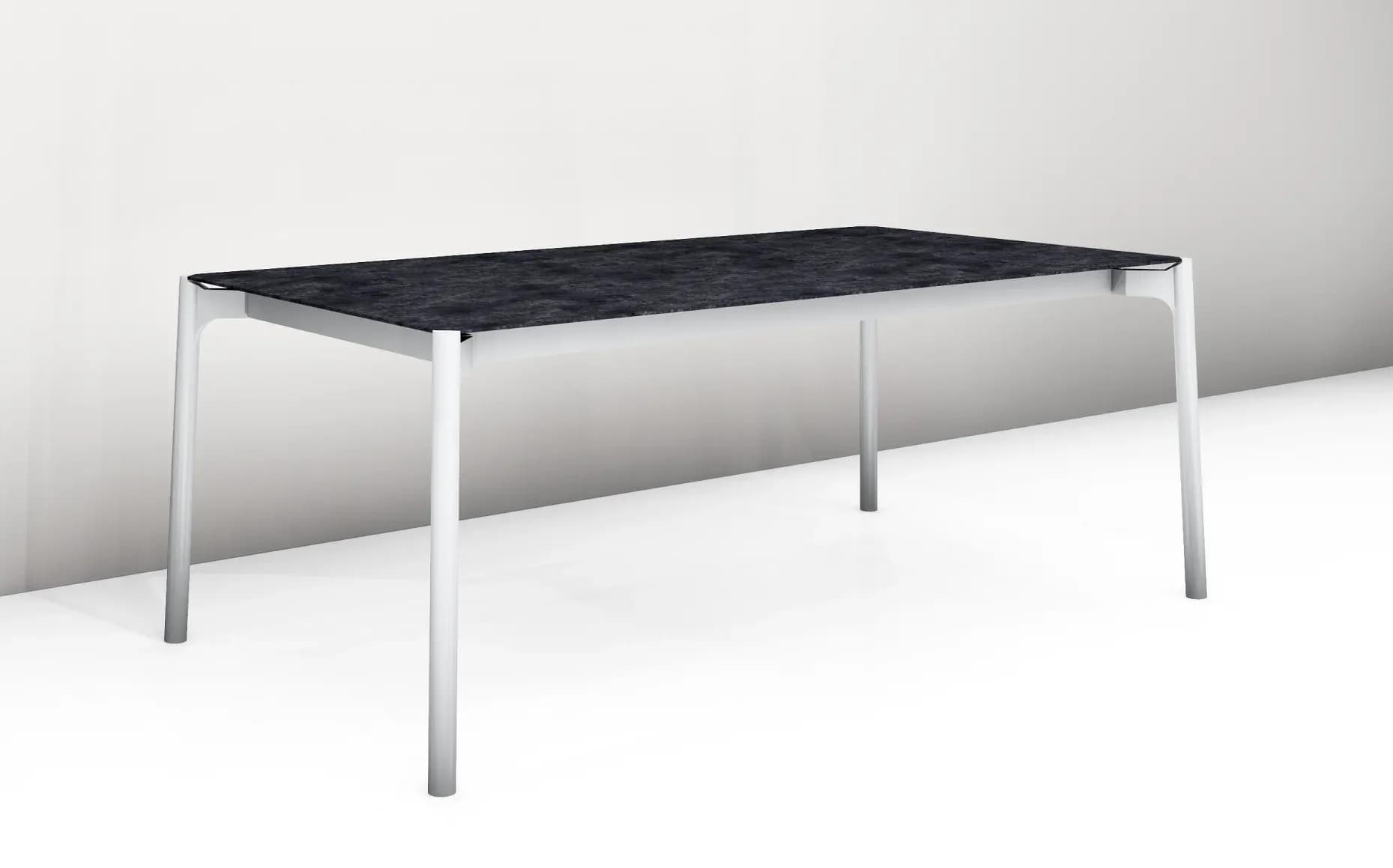 Esstisch - ausziehbar, LB ca. 320x100 cm, Keramik, Marmor Schwarz