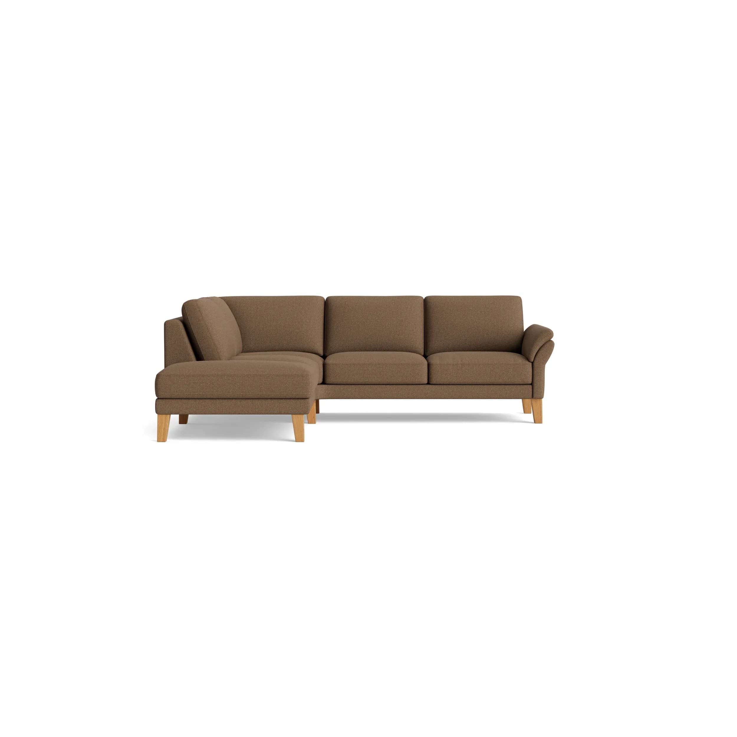 Ecksofa Rockport A - Ecke links mit 2,5-Sitzer inkl. Armlehne klappbar, Stoff, Caramel