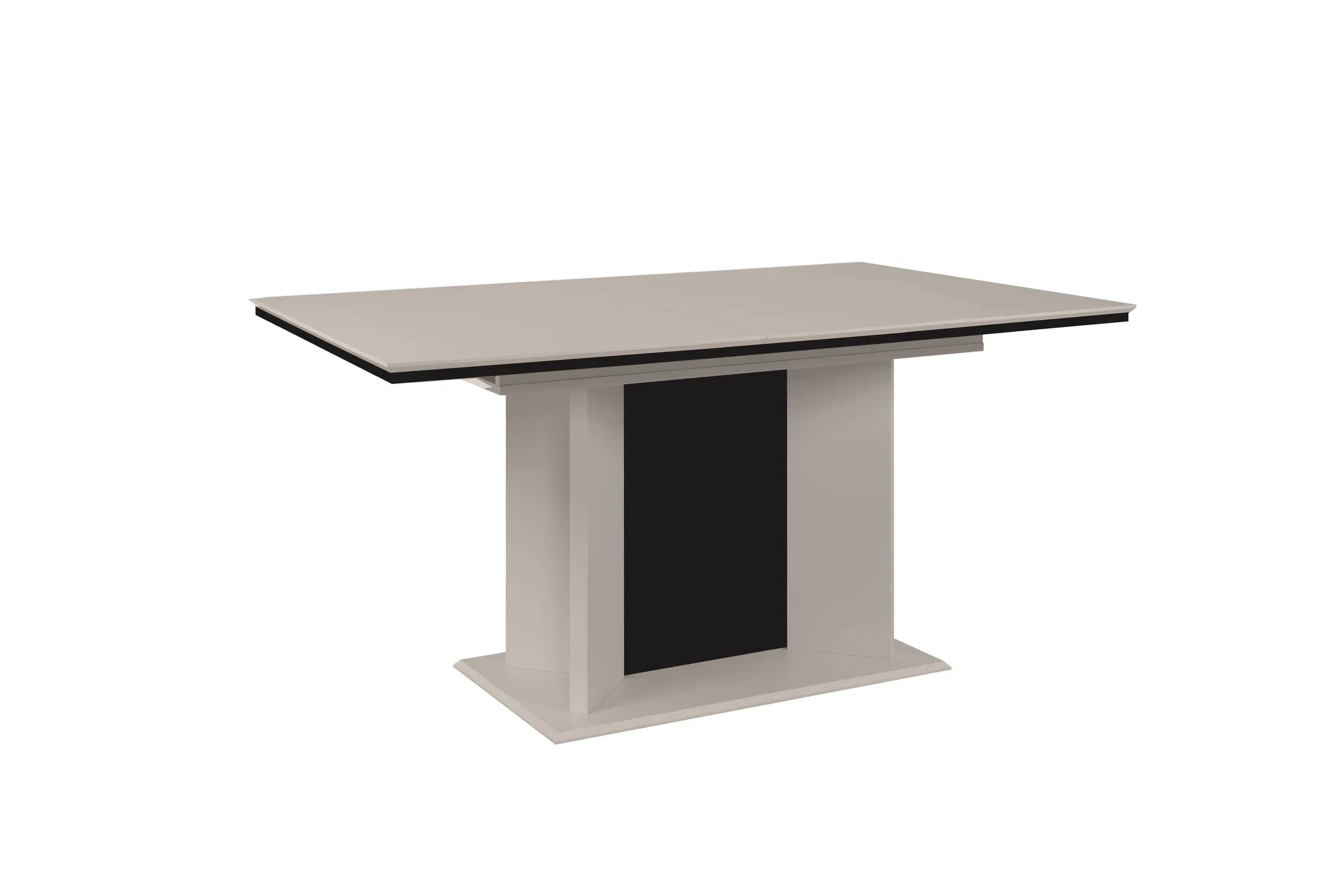 Esstisch - LB ca. 160x90 cm, Sand, Schwarz