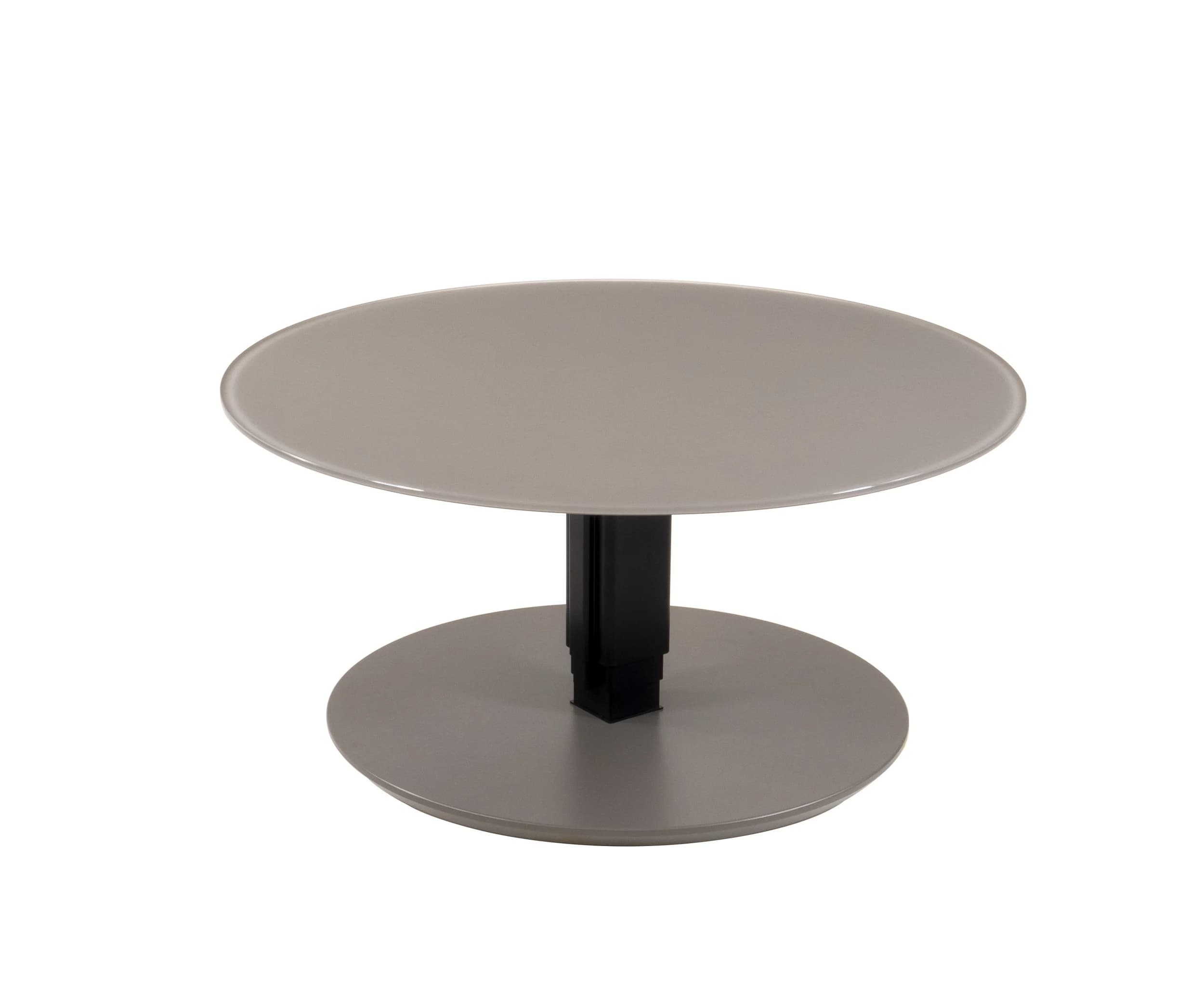 Couchtisch - höhenverstellbar, D. ca. 80cm, Graubeige lackiert