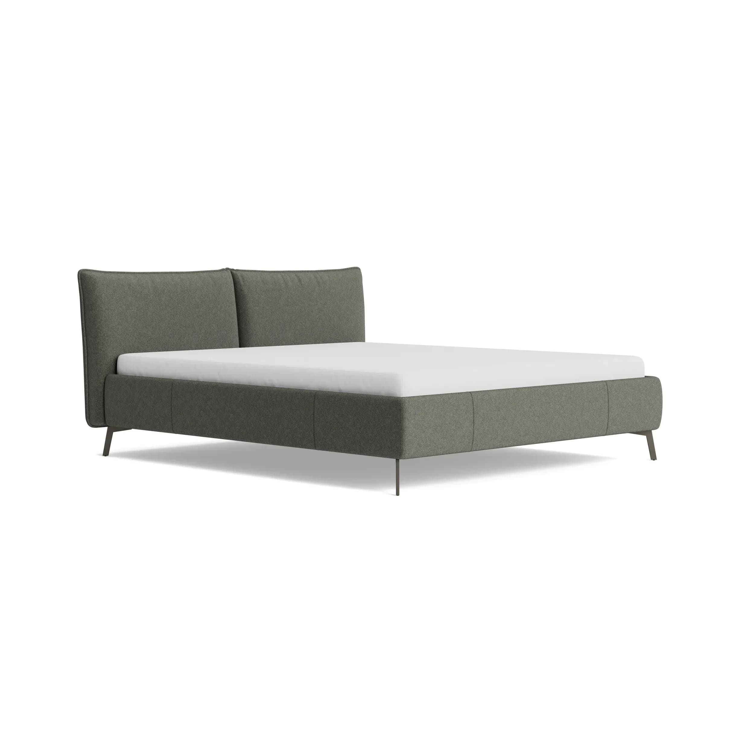 Bettgestell Coria - Liegefläche 180x200 cm, Stoff, Olive