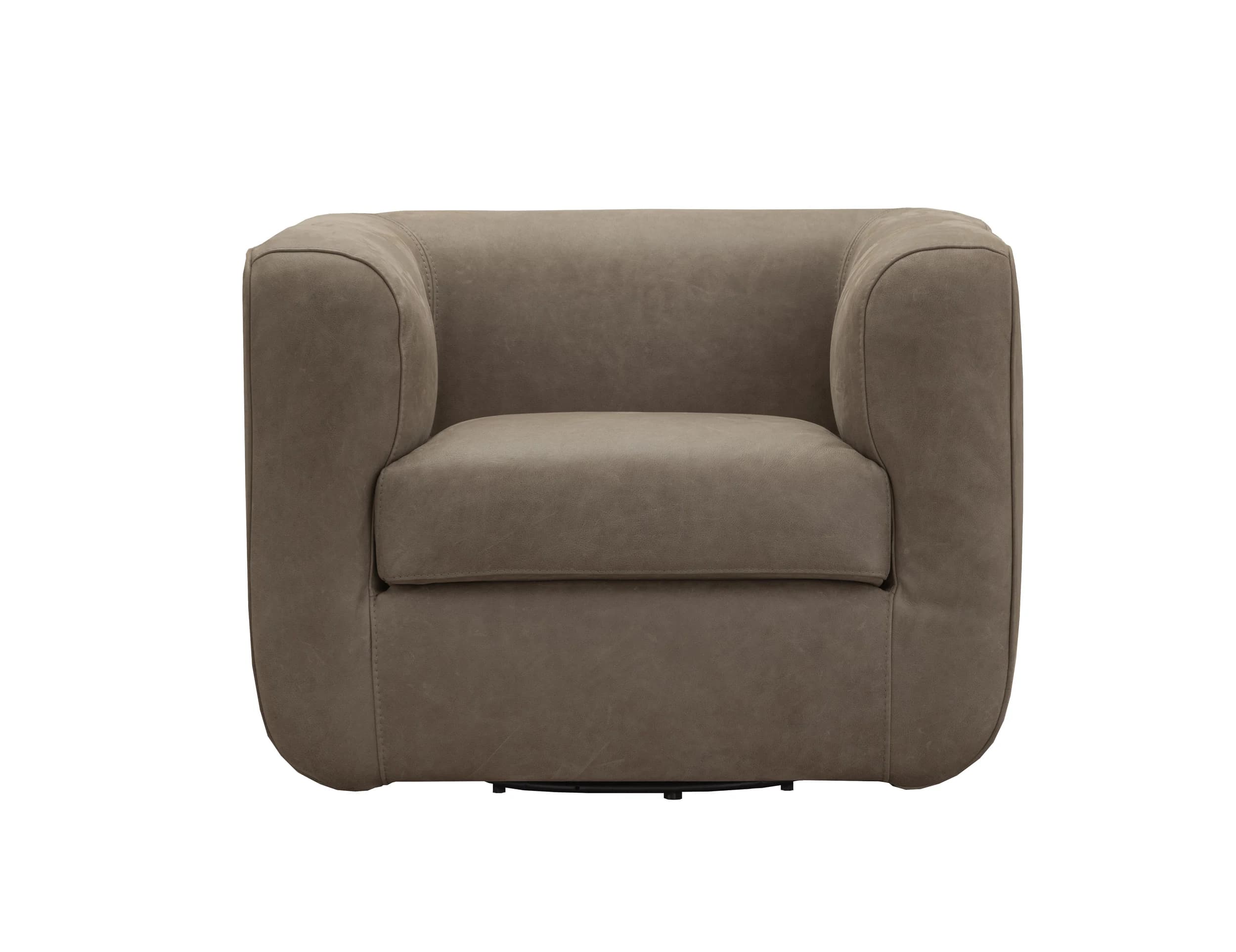 Sessel Stormy - drehbar, Leder, Taupe