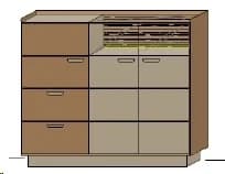 Highboard - Eiche massiv