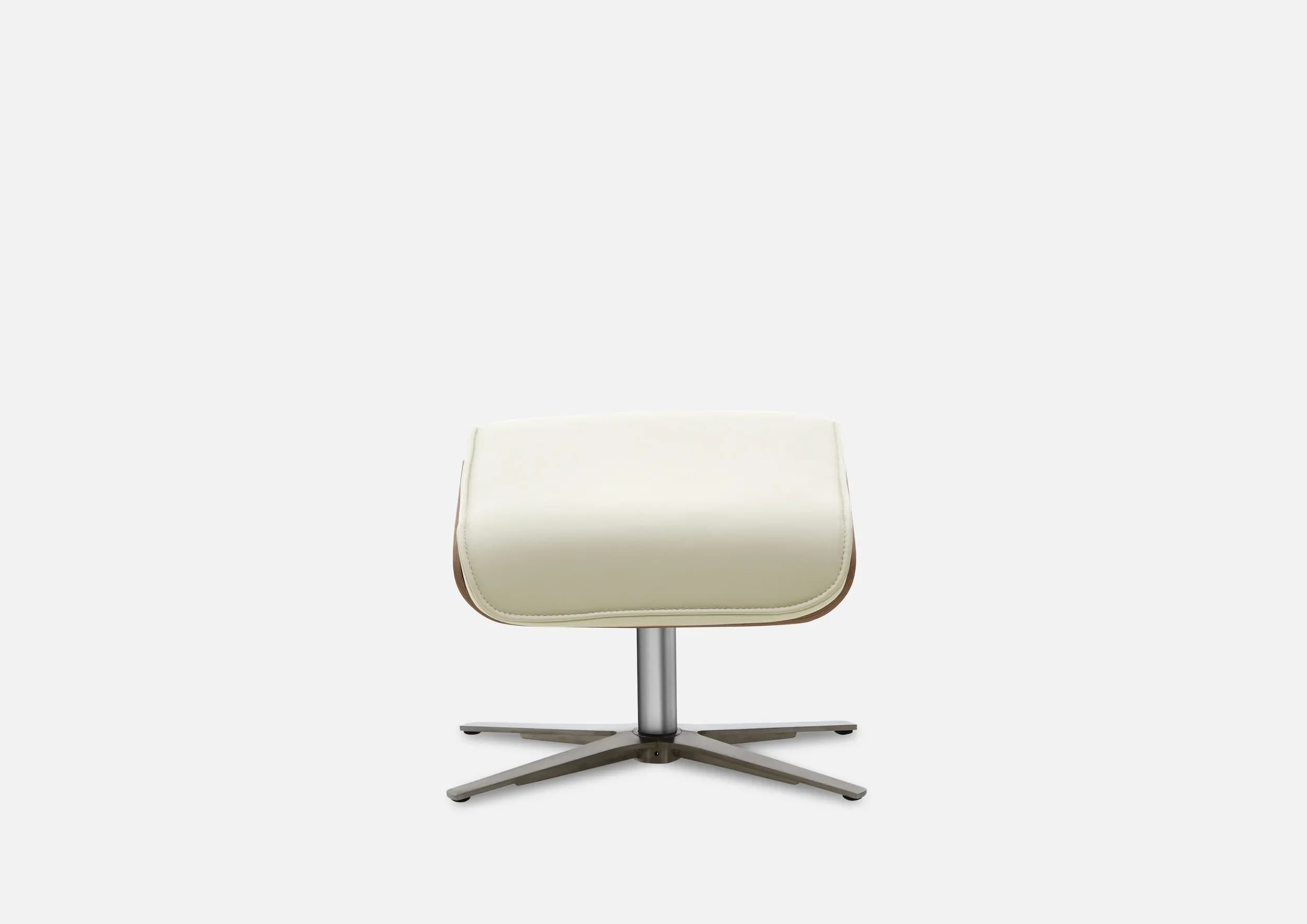 Hocker - Leder, Weiß