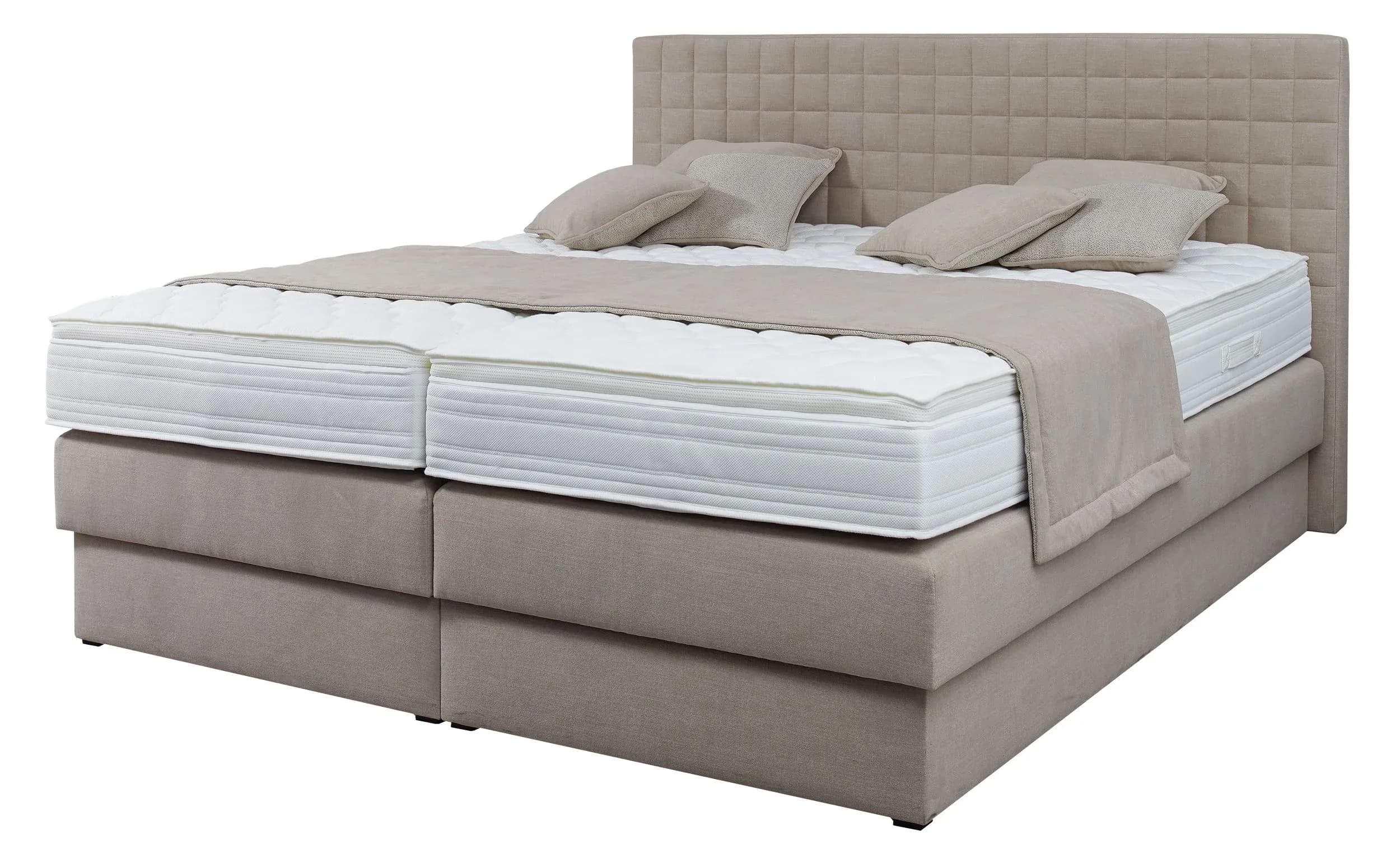 Boxspringbett - Liegefläche ca. 180x200 cm, Stoff, Braun