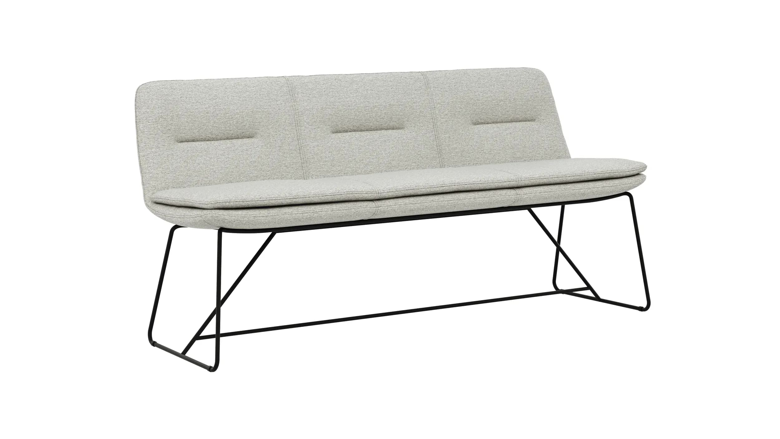 Polsterbank Macano - B ca. 180 cm, Stoff, Hellgrau
