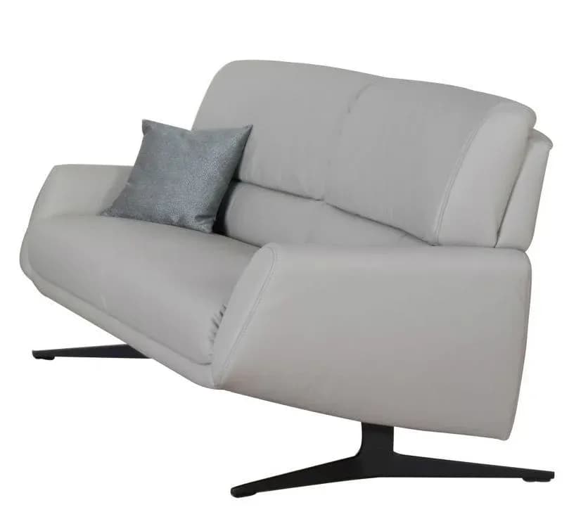 Sofa - 2,5-Sitzer, Leder, Silbergrau