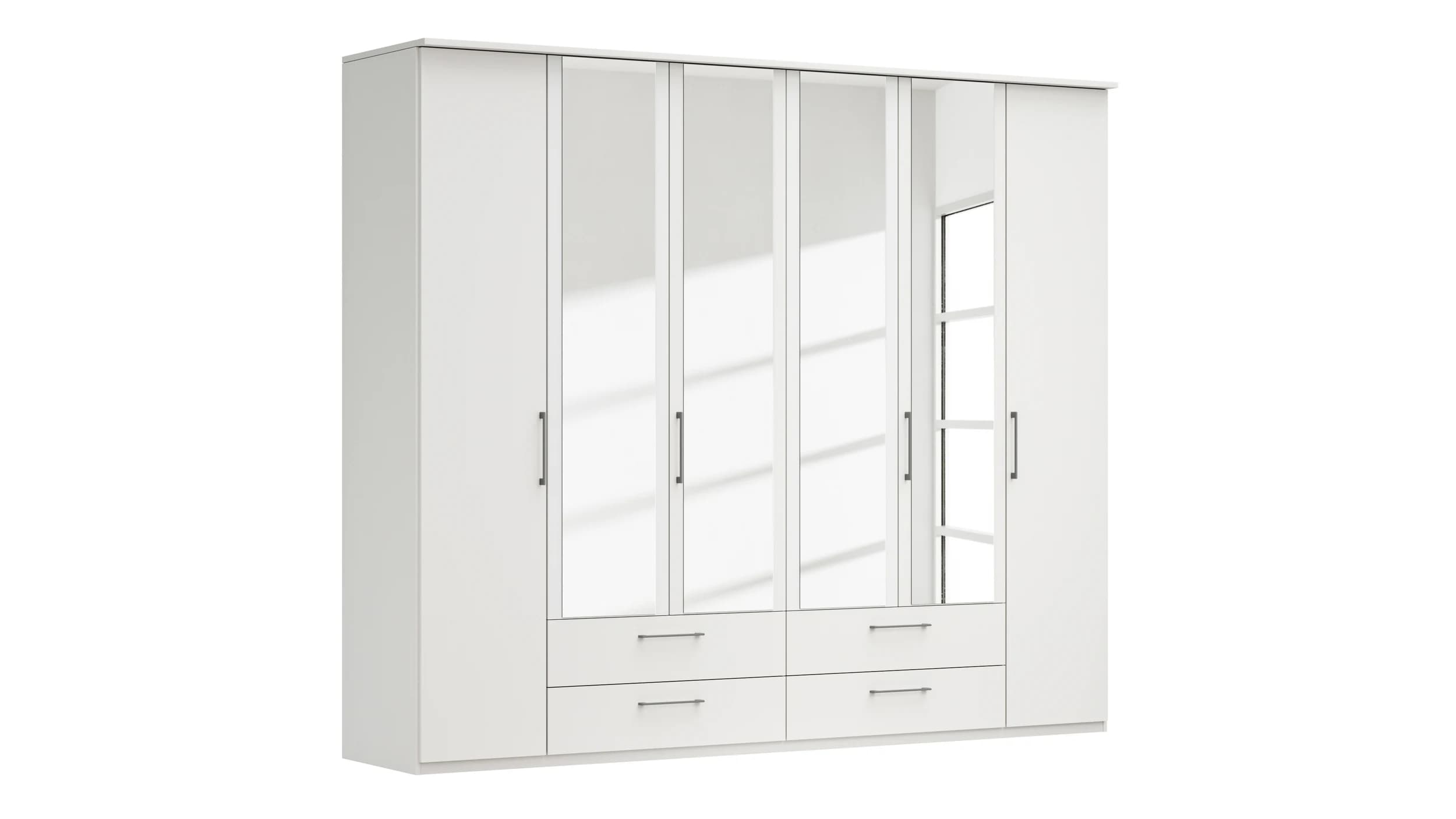 Drehtürenschrank Viana - B. ca. 270 cm, Lack, Weiß