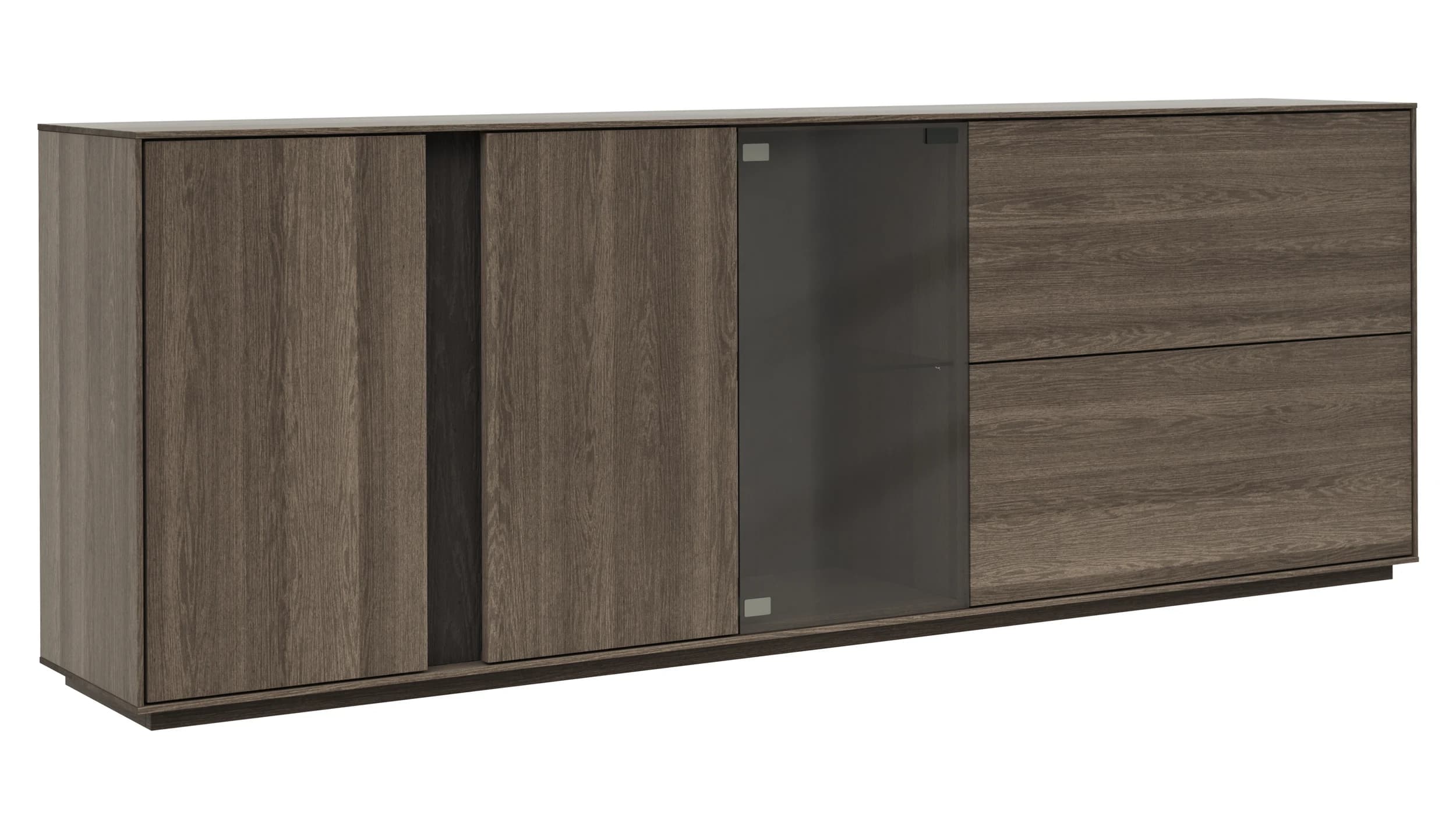 Sideboard Saratoga - Buche massiv, silbergrau geölt