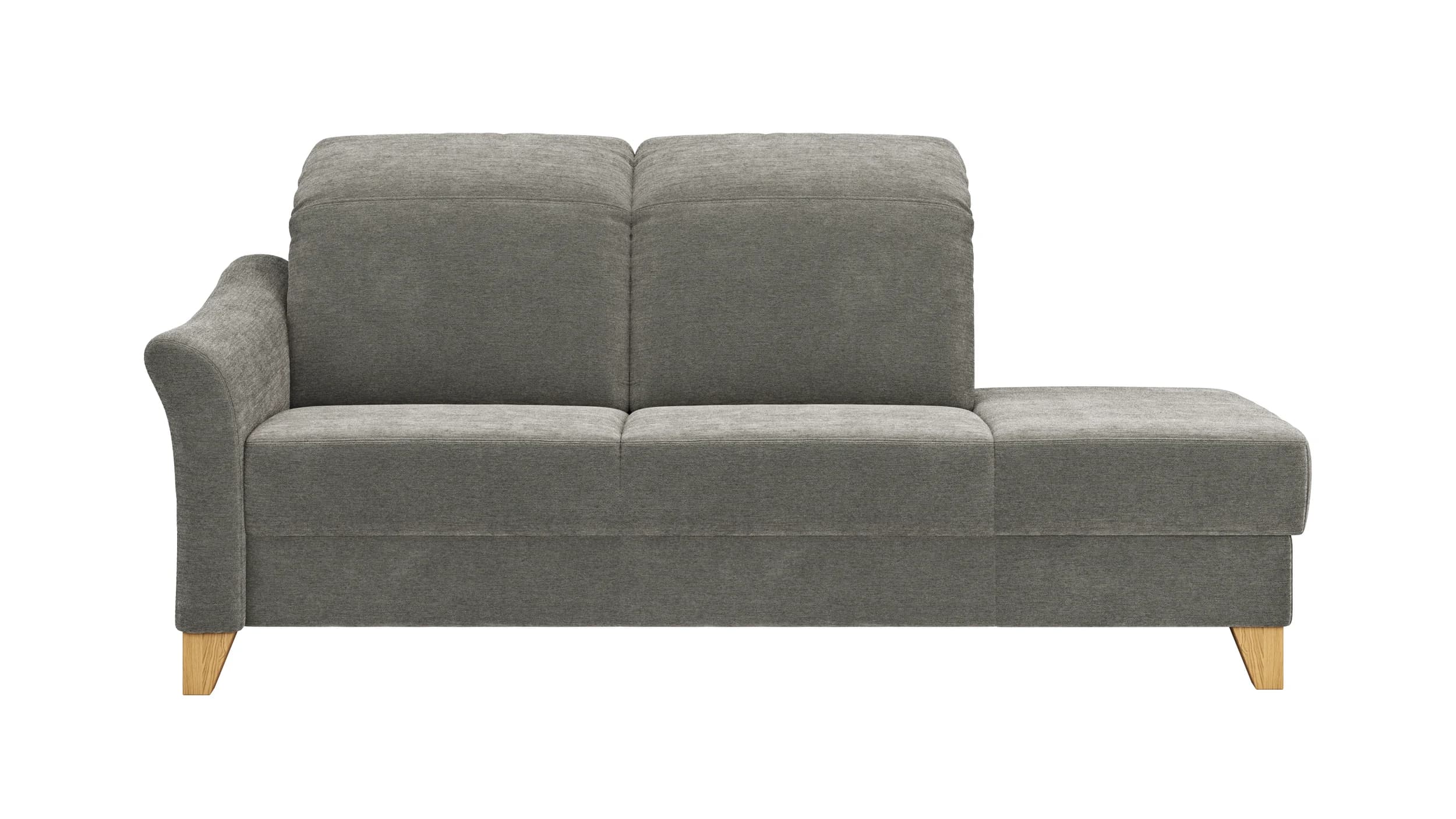 Sofa Canterbury - Recamiere links, Stoff, Silbergrau