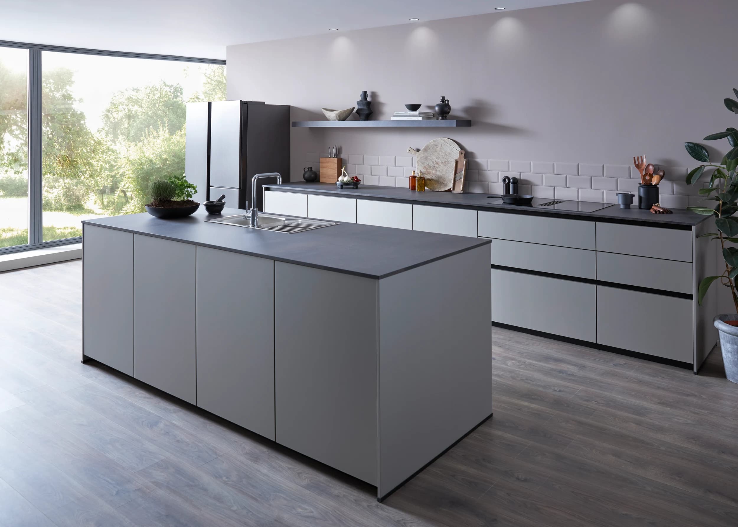 Inselküche 56.210 CO 2 523, Taupe metallic matt