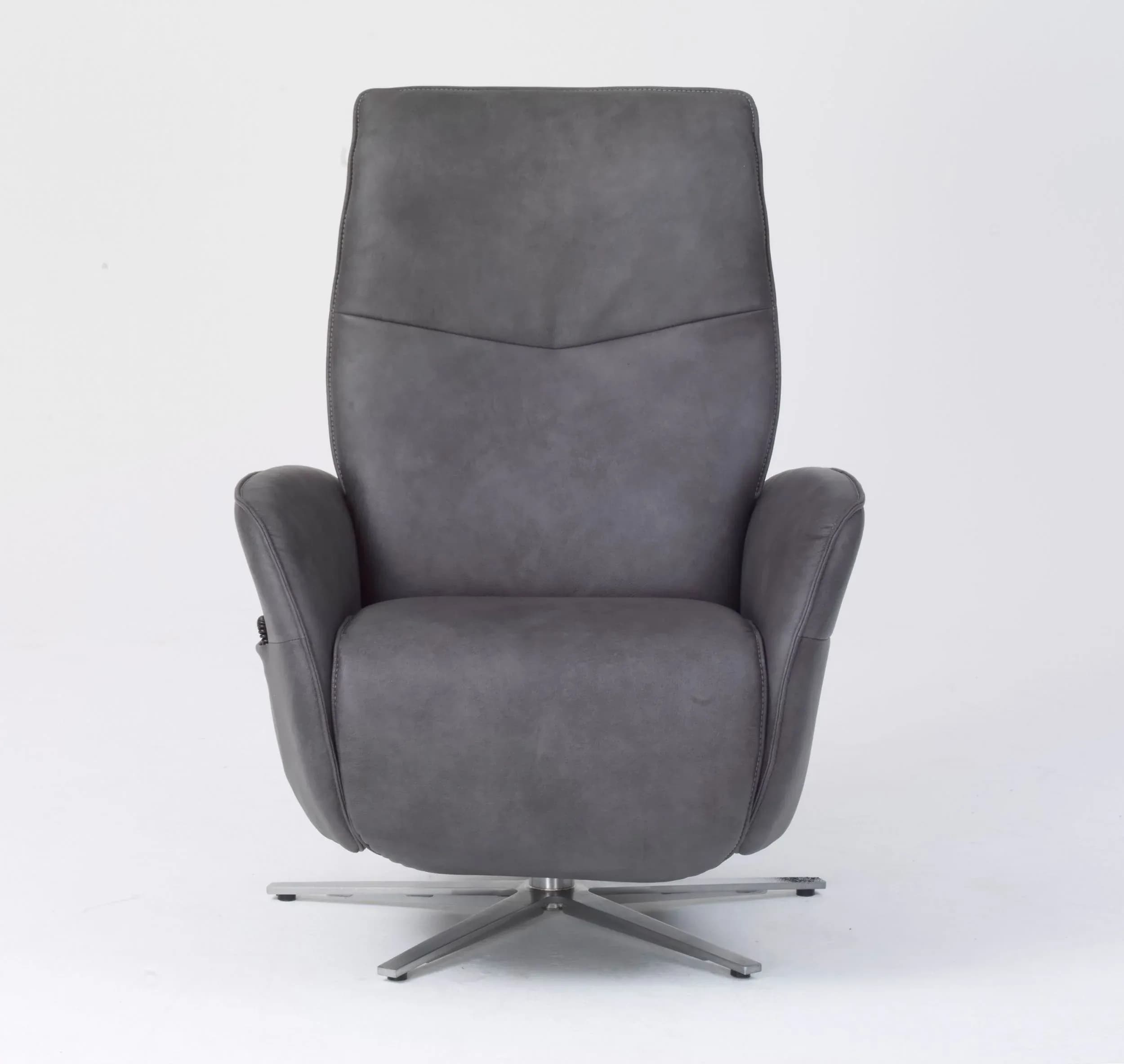 Sessel - Relaxfunktion motorisch, Leder, Kohle