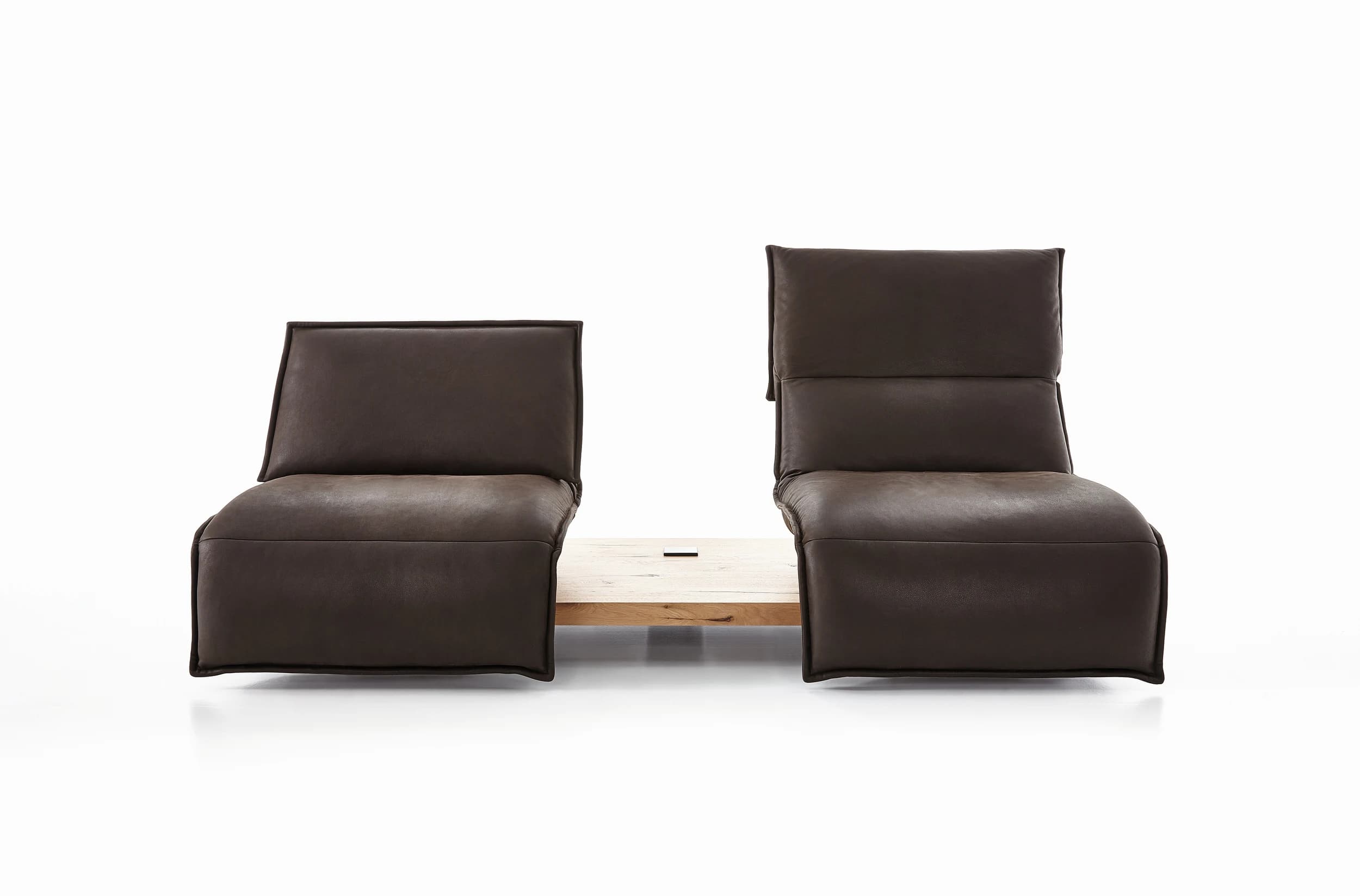 Sofa - 2-Sitzer, Relaxfunktion motorisch, Leder, Schoko