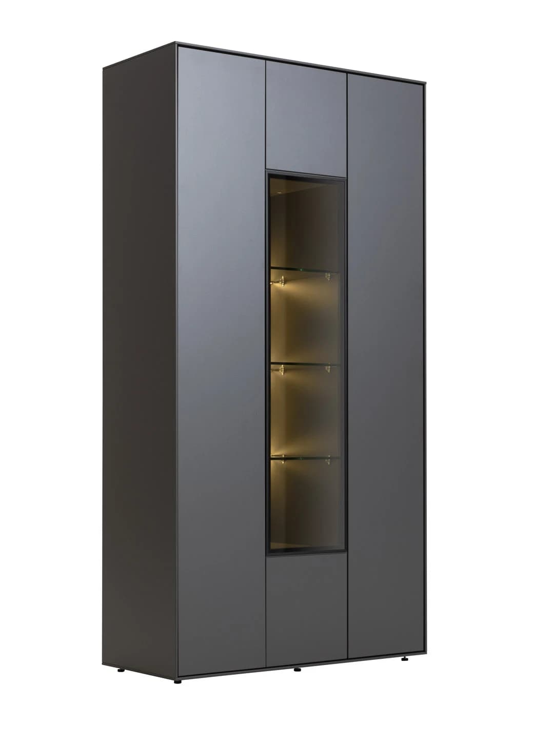 Vitrine Medio - inkl. Beleuchtung, Schiefergrau
