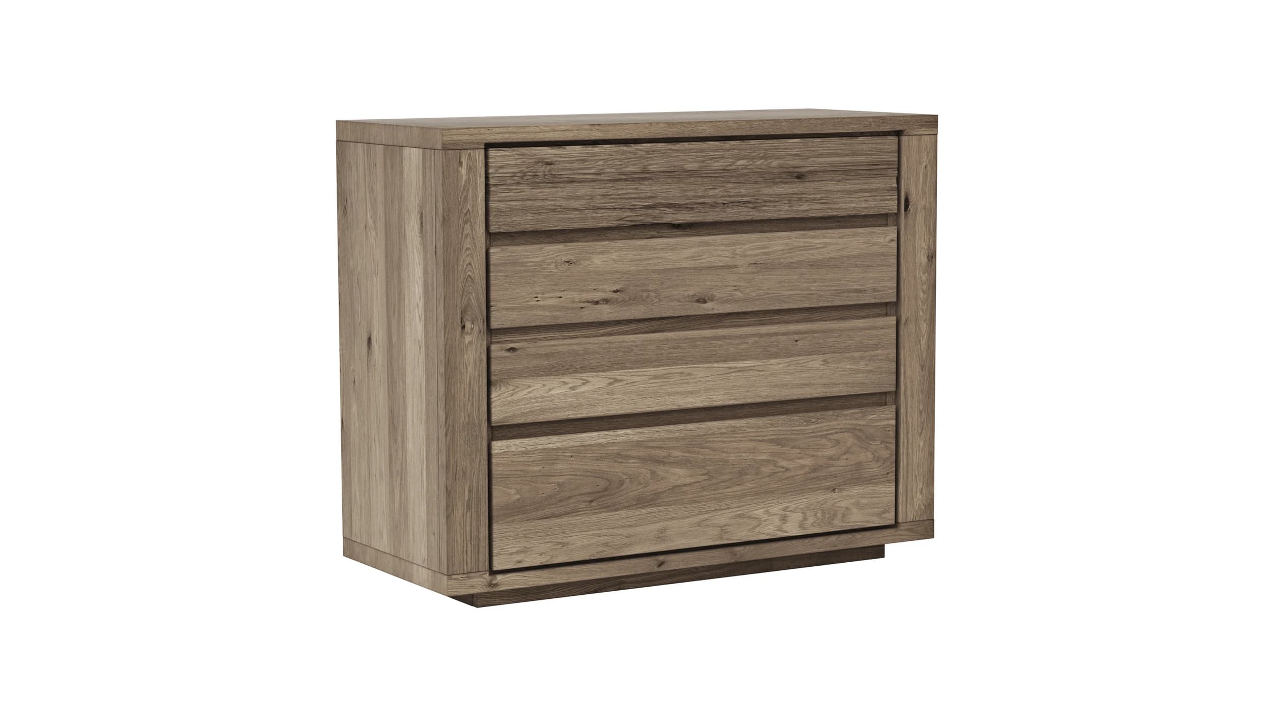 Kommode Bakersfield - obere Schublade geschroppt, Asteiche massiv, barrique
