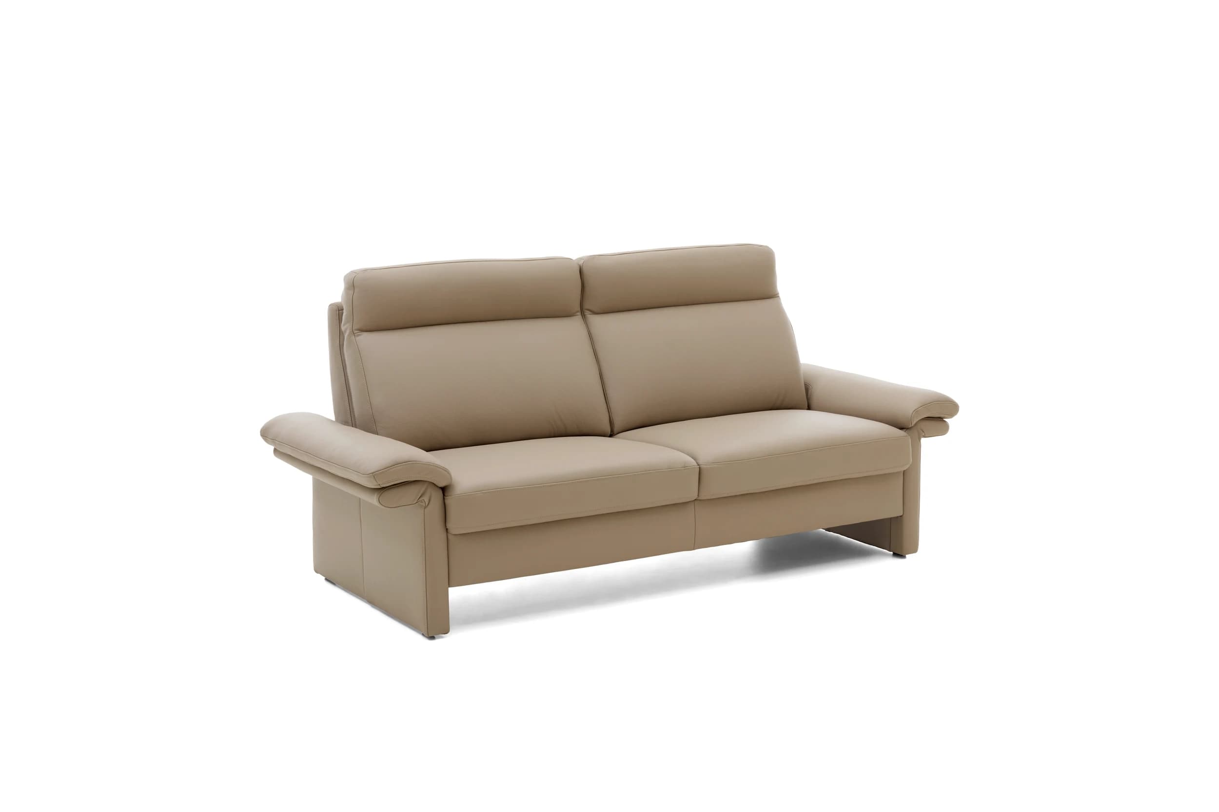 Sofa EM Dublin 2.0 - 3-Sitzer inkl. Armlehne verstellbar, Leder, Taupe
