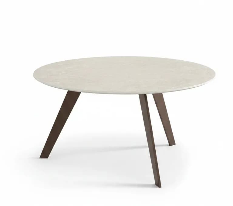 Couchtisch Oliva - LBH ca. 70x70x37 cm, HPL, Creme Natur