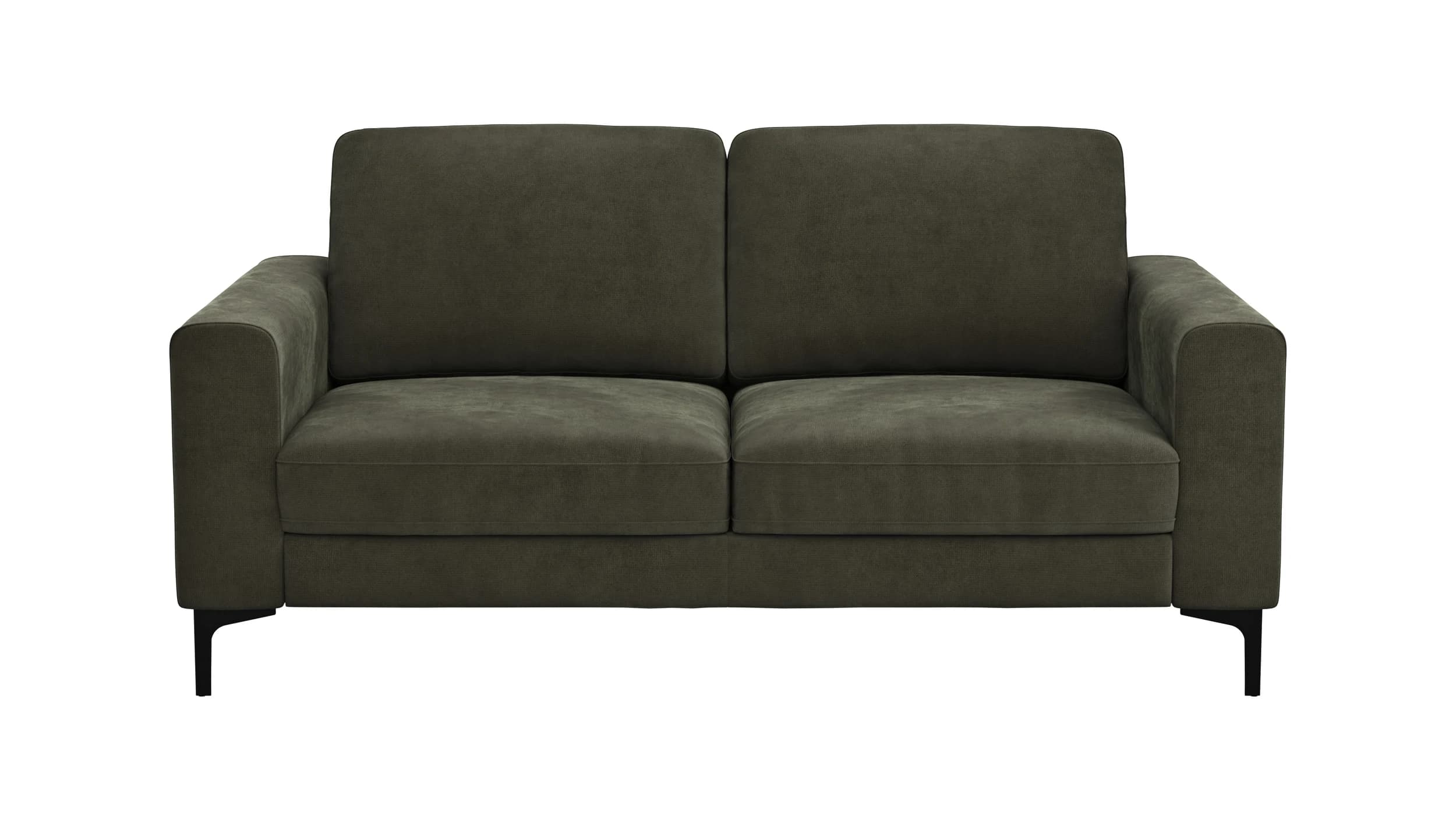 Sofa Oviedo - 2-Sitzer, Stoff, Braungrün