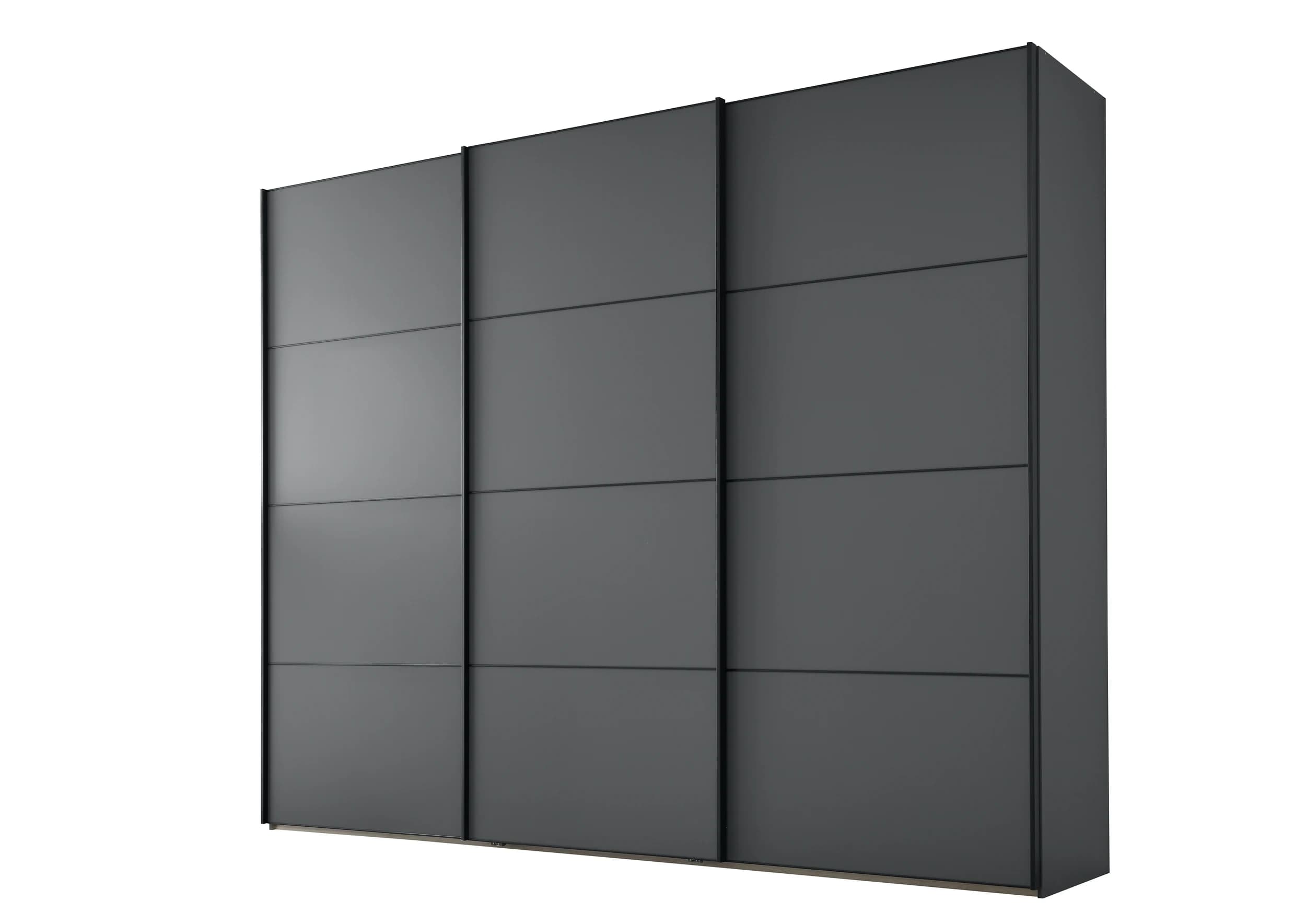 Schwebetürenschrank 3-türig EM Paredes - B. ca. 300 cm, Graphit