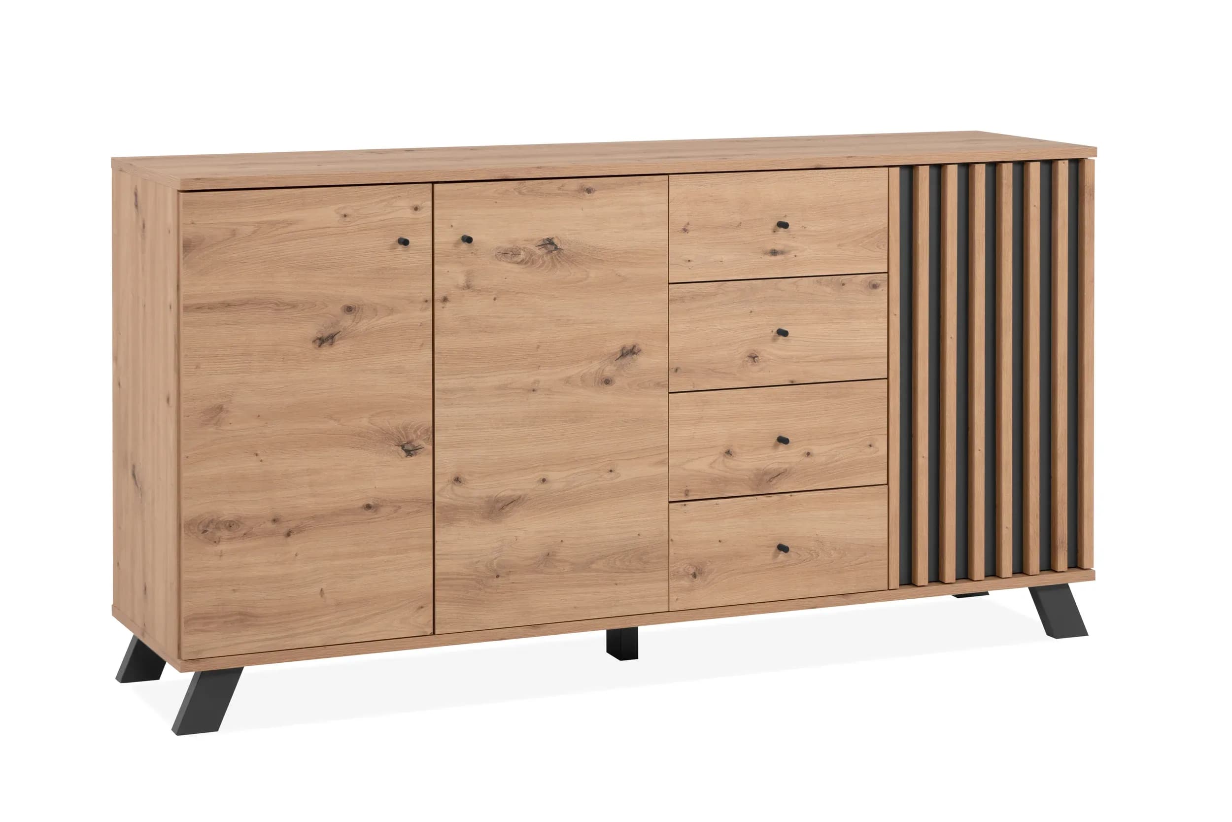 Sideboard- Eiche Dekor, Anthrazit