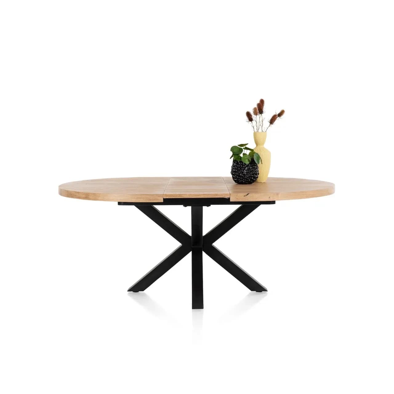 Metalox, Ausziehtisch rund 150 (+ 40) x 130 cm